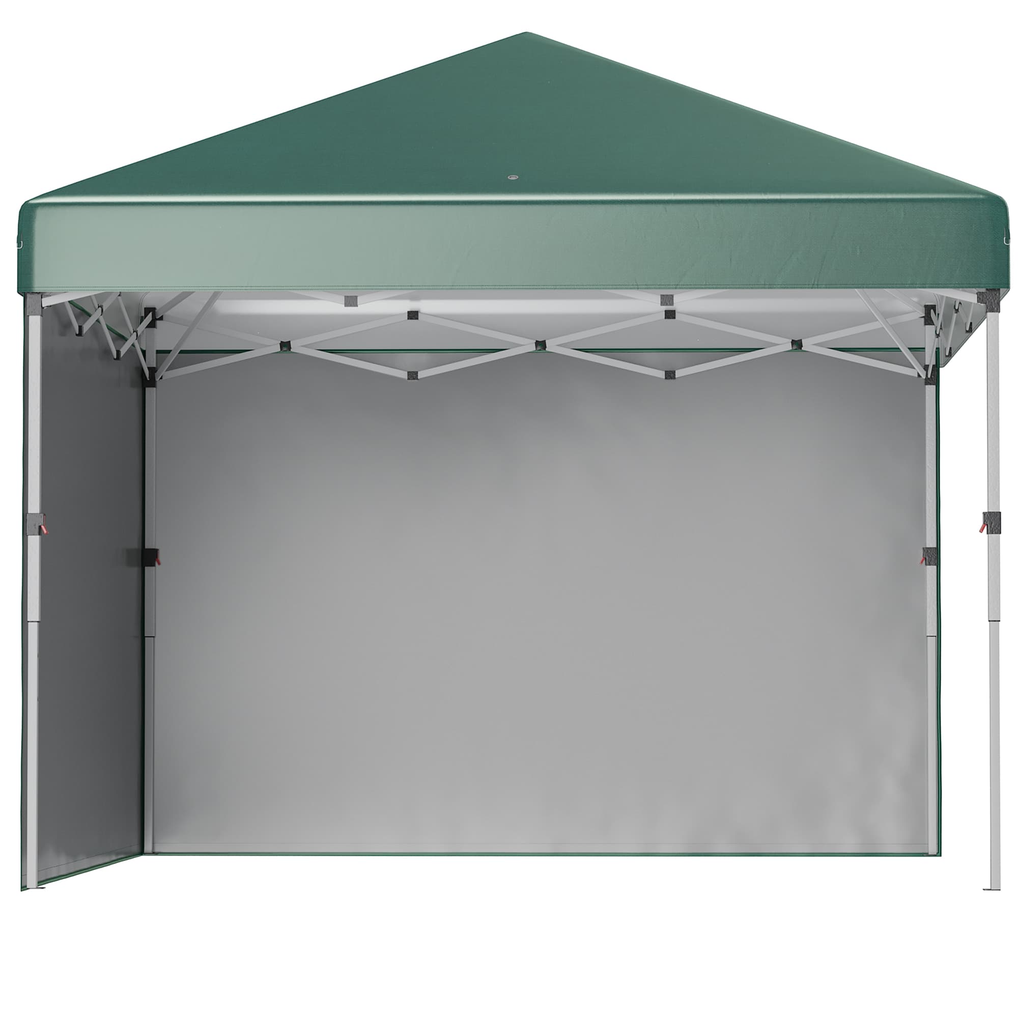 Outsunny Pavillon pliable, 2 parois latérales, réglable en hauteur, avec sac de transport, cadre en acier inoxydable, 3 x 3 m, Vert