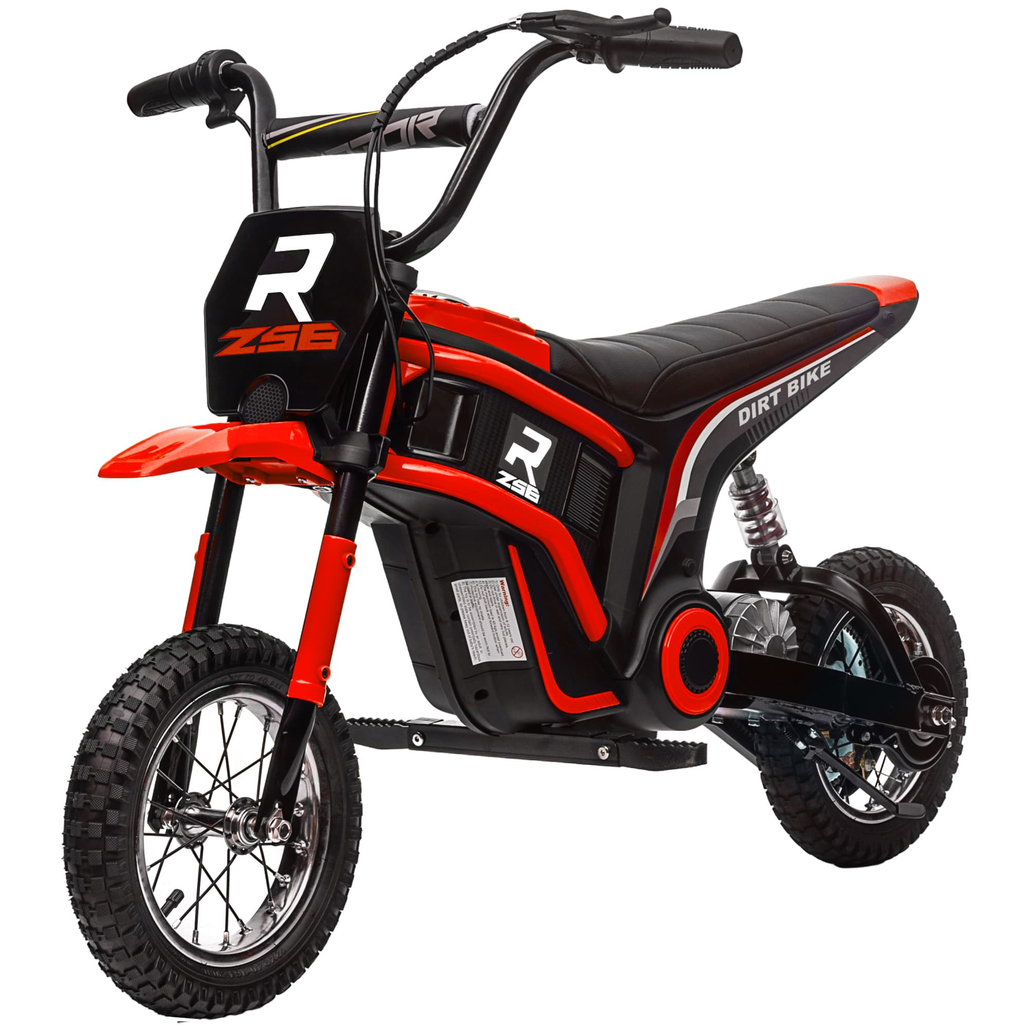 HOMCOM Moto cross électrique pour enfant, effets sonores, 2 vitesses 8 et 16 km/h, batterie 12V, enfants 8-12 ans, rouge