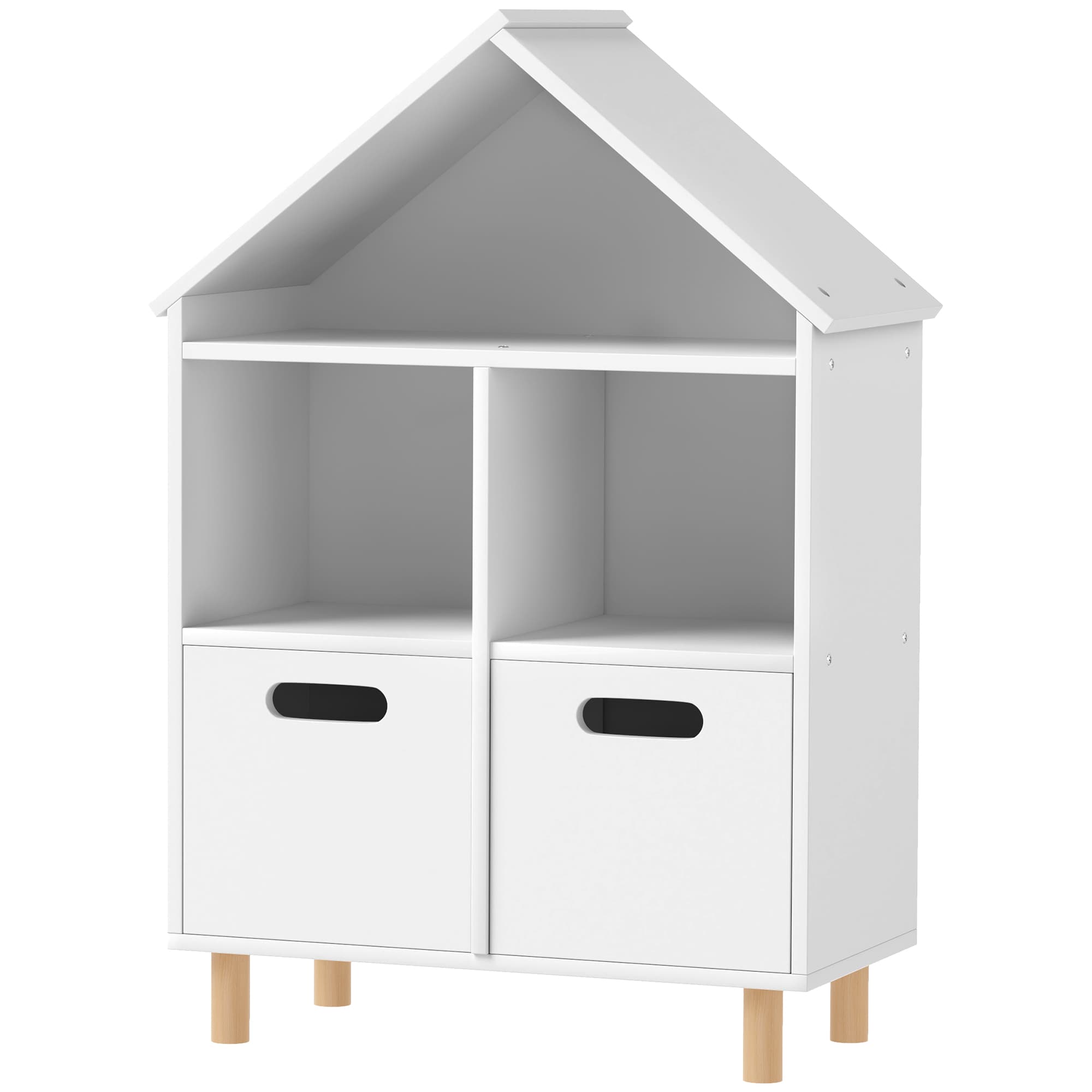 AIYAPLAY étagère à livres pour enfant, pour rangement livres jouets, 63,7x29,7x89cm blanc Aosom France