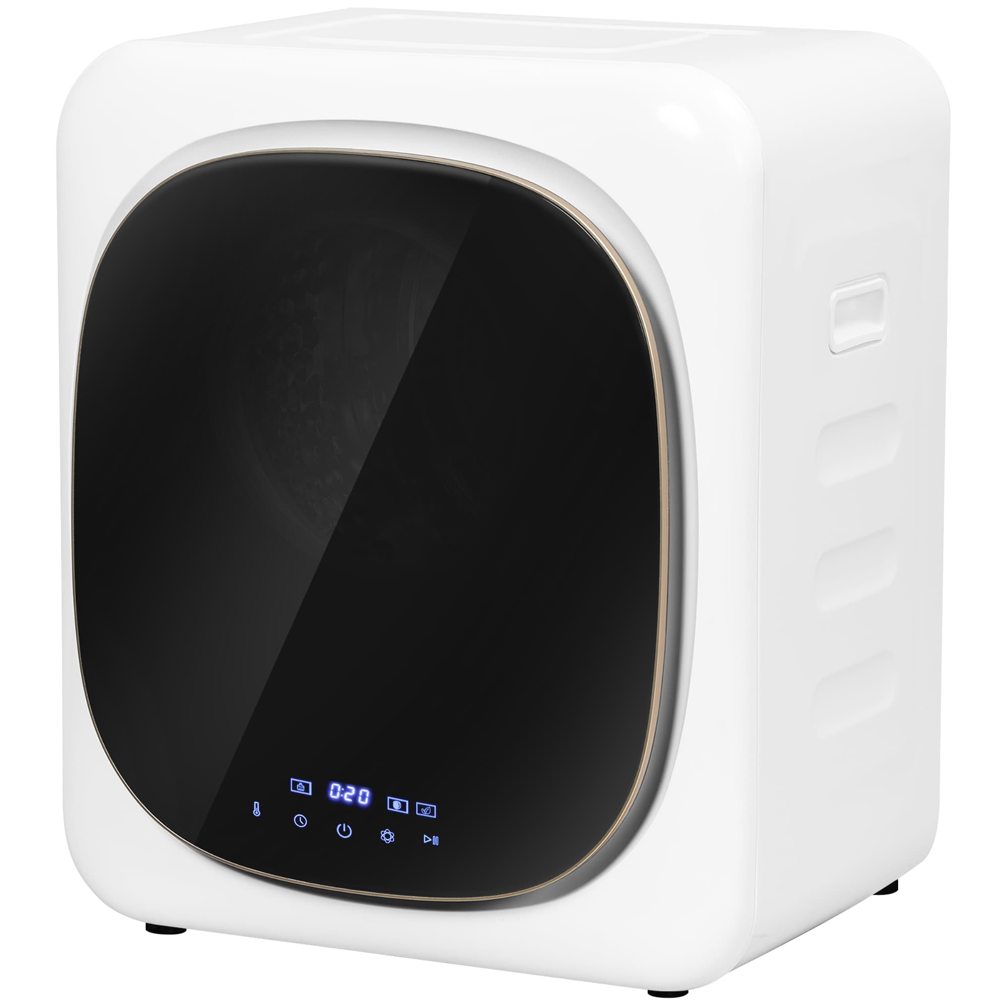 HOMCOM Sèche-linge avec désinfection UV, conception compacte, capacité de 4 kg, acier inoxydable, Blanc