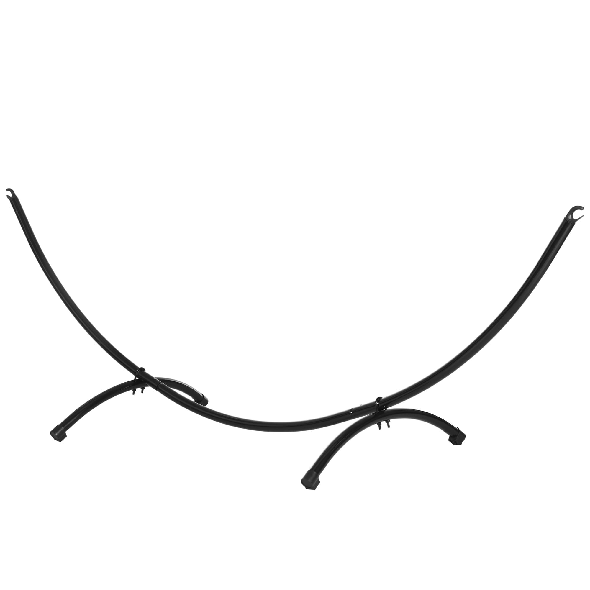 Outsunny Support de Hamac pour Hamac 3m, Support de Hamac avec Cadre en Acier pour Jardin Plage Noir 300 x 90 x 100 cm