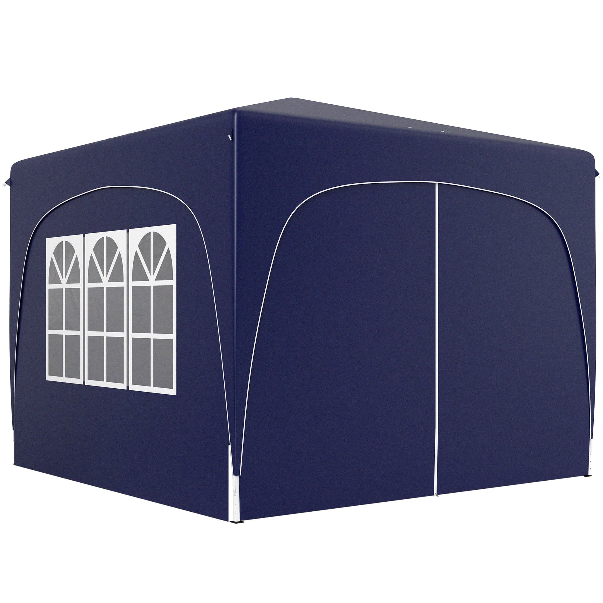 Outsunny Pavillon 3 x 3 m, Gazebo de jardin pop-up avec côtés et sac de transport, UPF50+, réglable en hauteur, bleu
