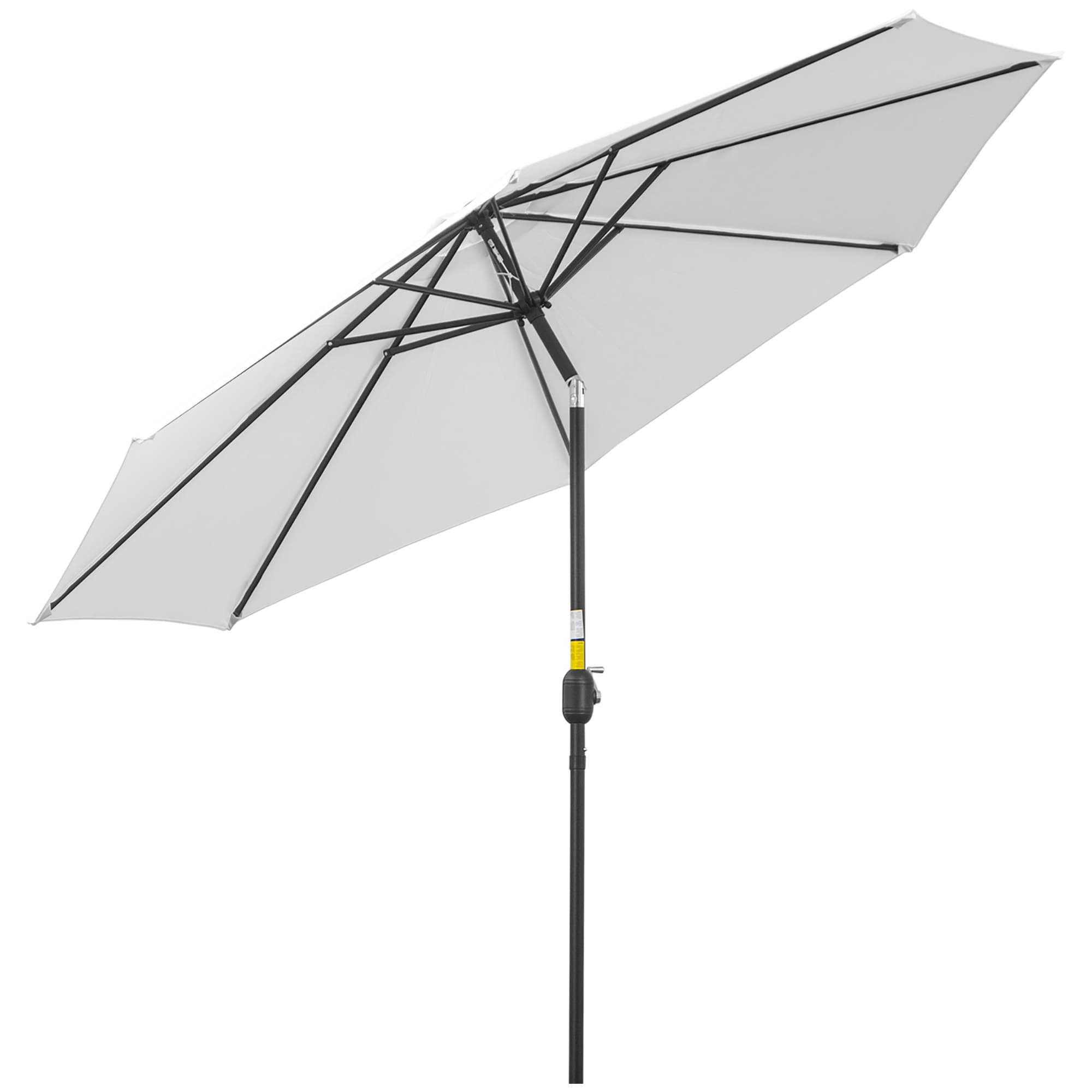 Outsunny Parasol en métal Rond Polyester 180g/m2 protection solaire anti-UV manivelle inclinable Ø 3 x 2,5 m Blanc