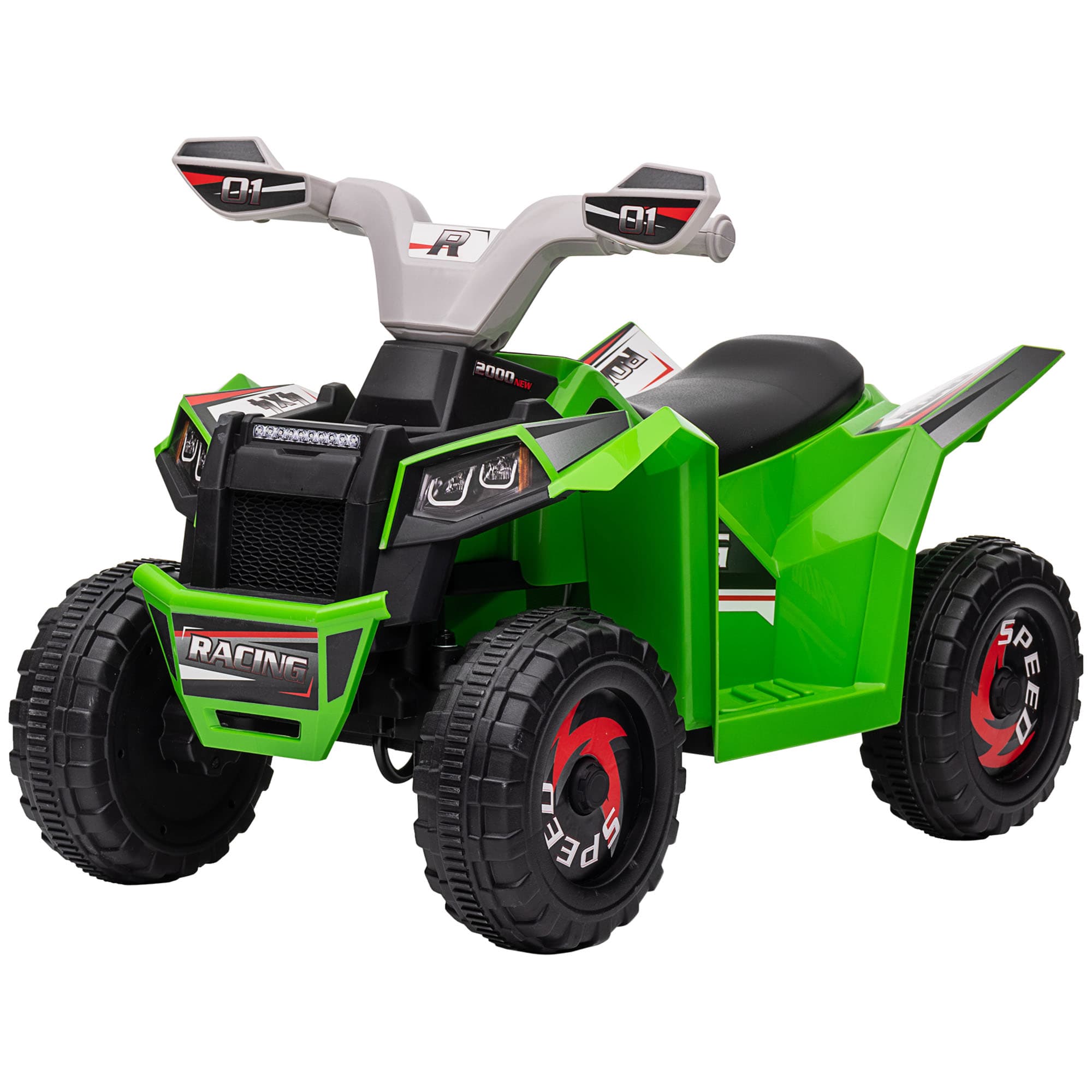 HOMCOM Quad électrique pour enfants véhicule à batterie 6V avec marche avant et arrière 70L x 41,5l x 48,5H cm Vert