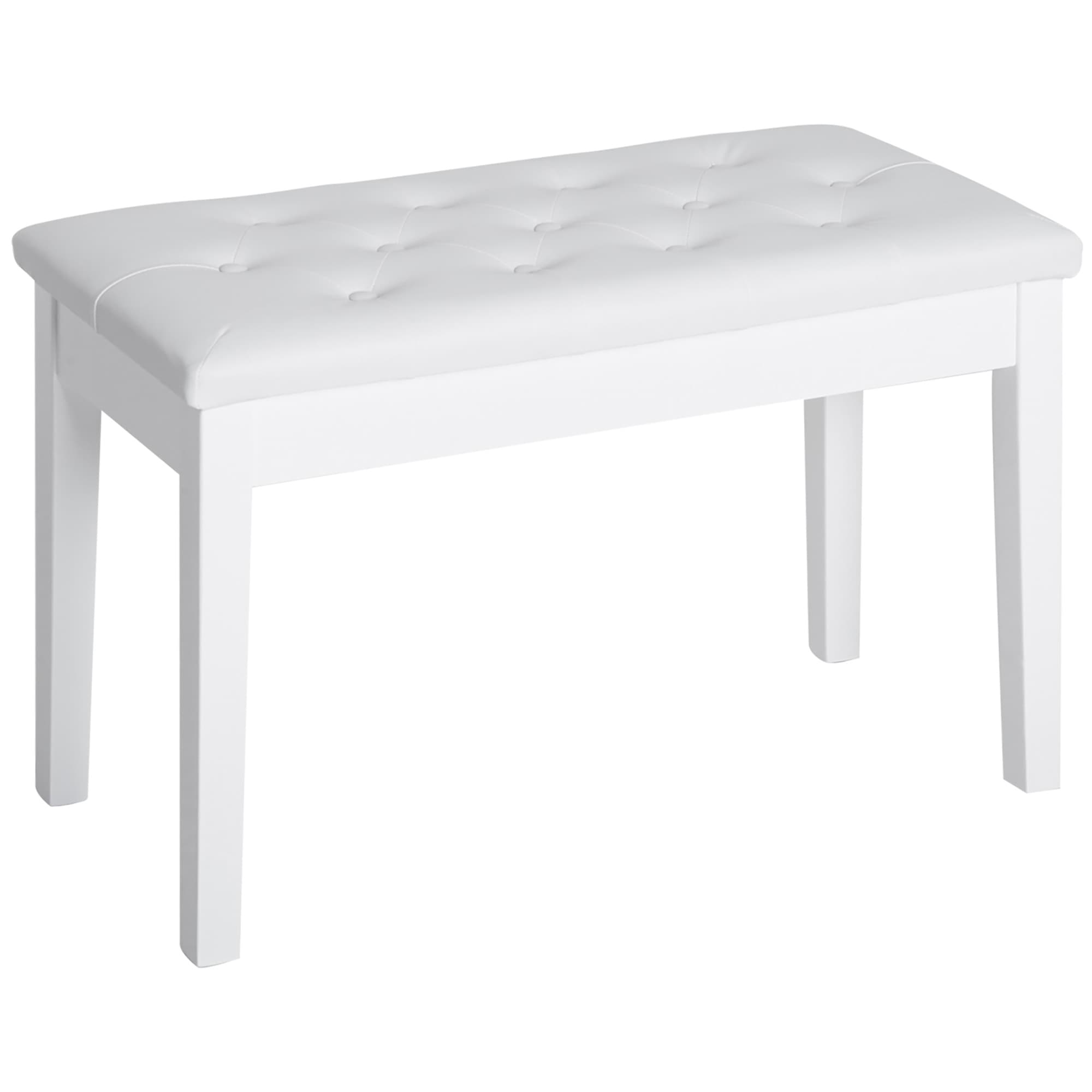 HOMCOM Tabouret de Piano Coffre de Rangement 76 x 36 x 50 cm Similicuir Blanc