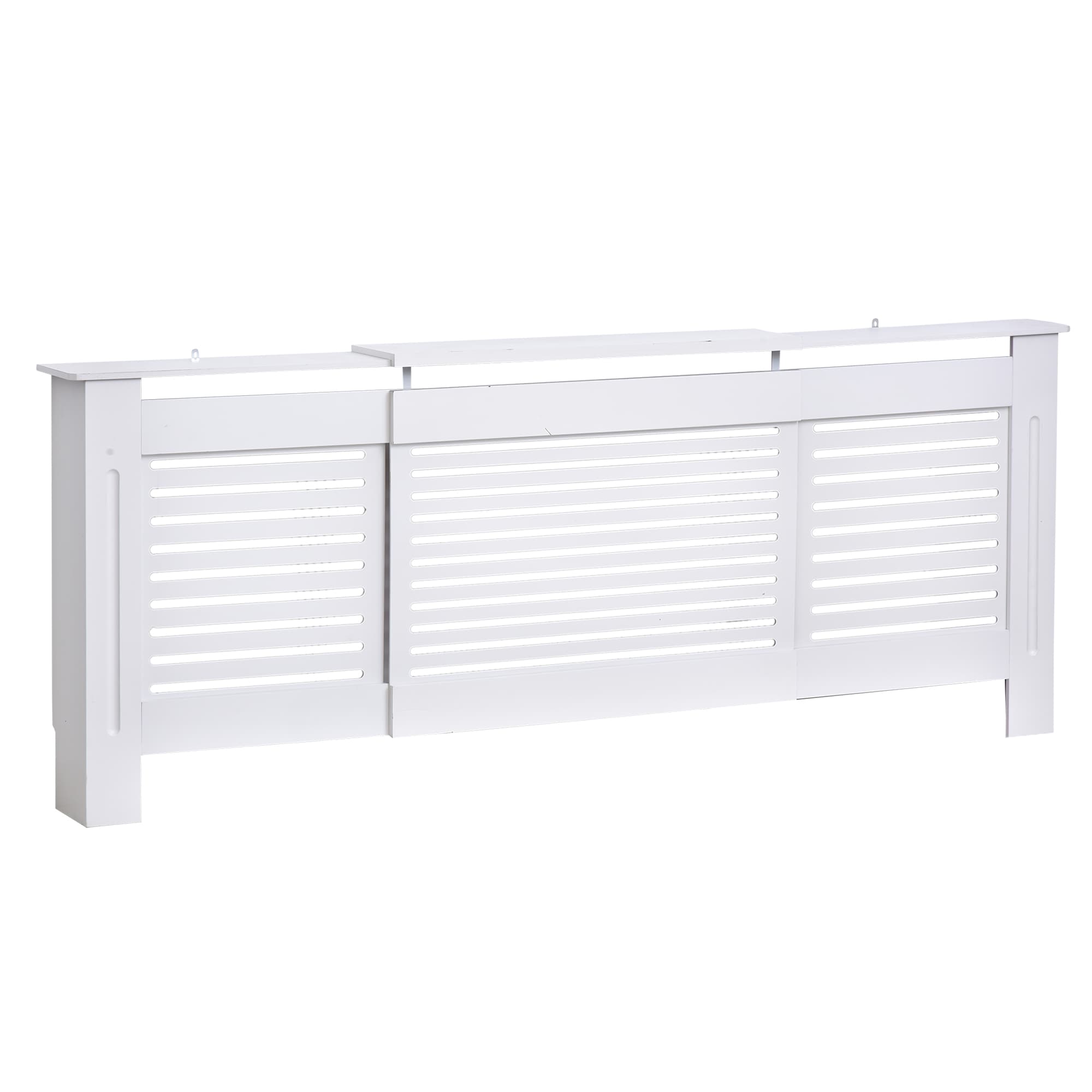 HOMCOM Cache-radiateur Design Contemporain Longueur Extensible 139-208,5 x 20,5 x 82,5 cm MDF Blanc
