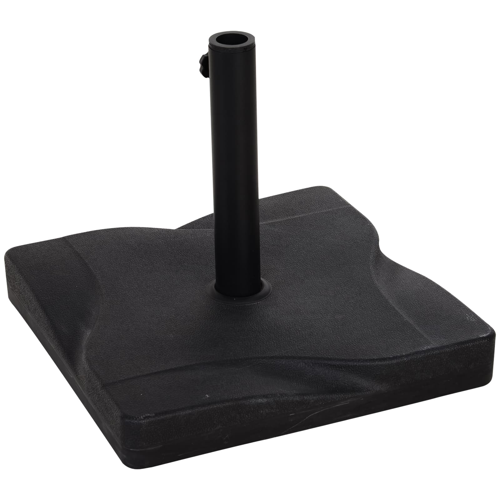 Outsunny Pied de parasol base de lestage parasol carré dim. 41,5L x 41,5I x 33H cm poids net 20 Kg ciment HDPE noir