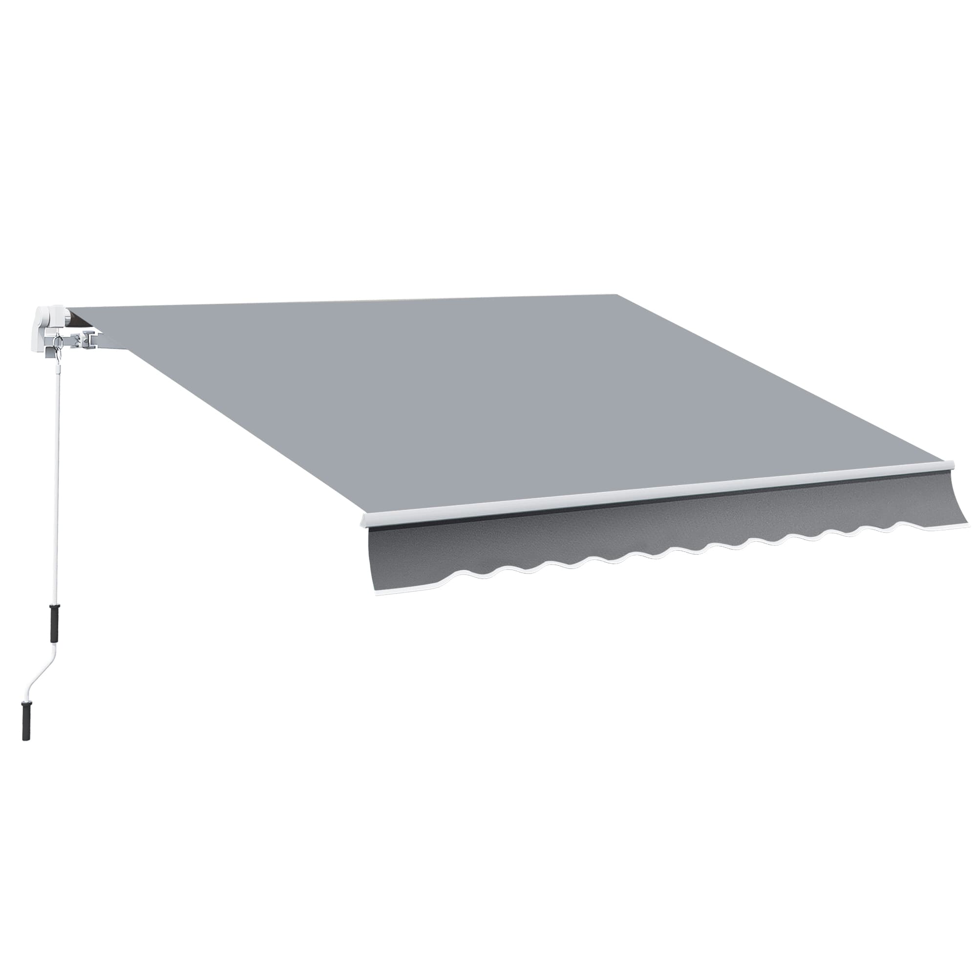 Outsunny Store banne manuel rétractable alu. polyester imperméabilisé haute densité 4 x 2,5 m gris