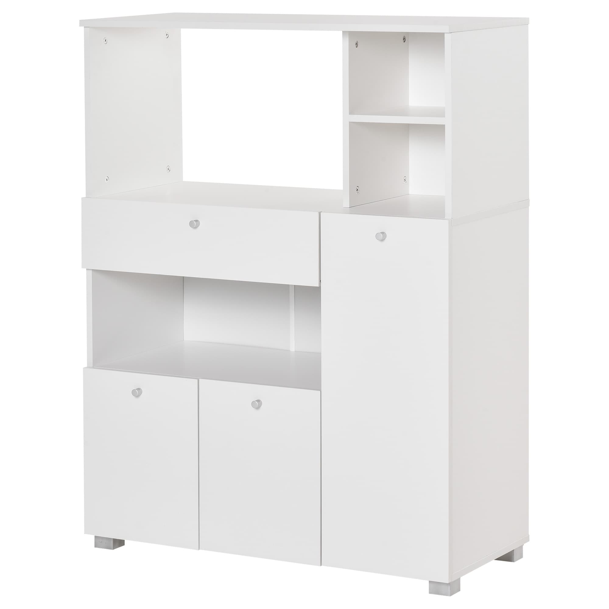 HOMCOM Buffet de cuisine meuble de rangement avec 2 placards 1 tiroirs 3 niches 1 étagère ouverte grand rangement
