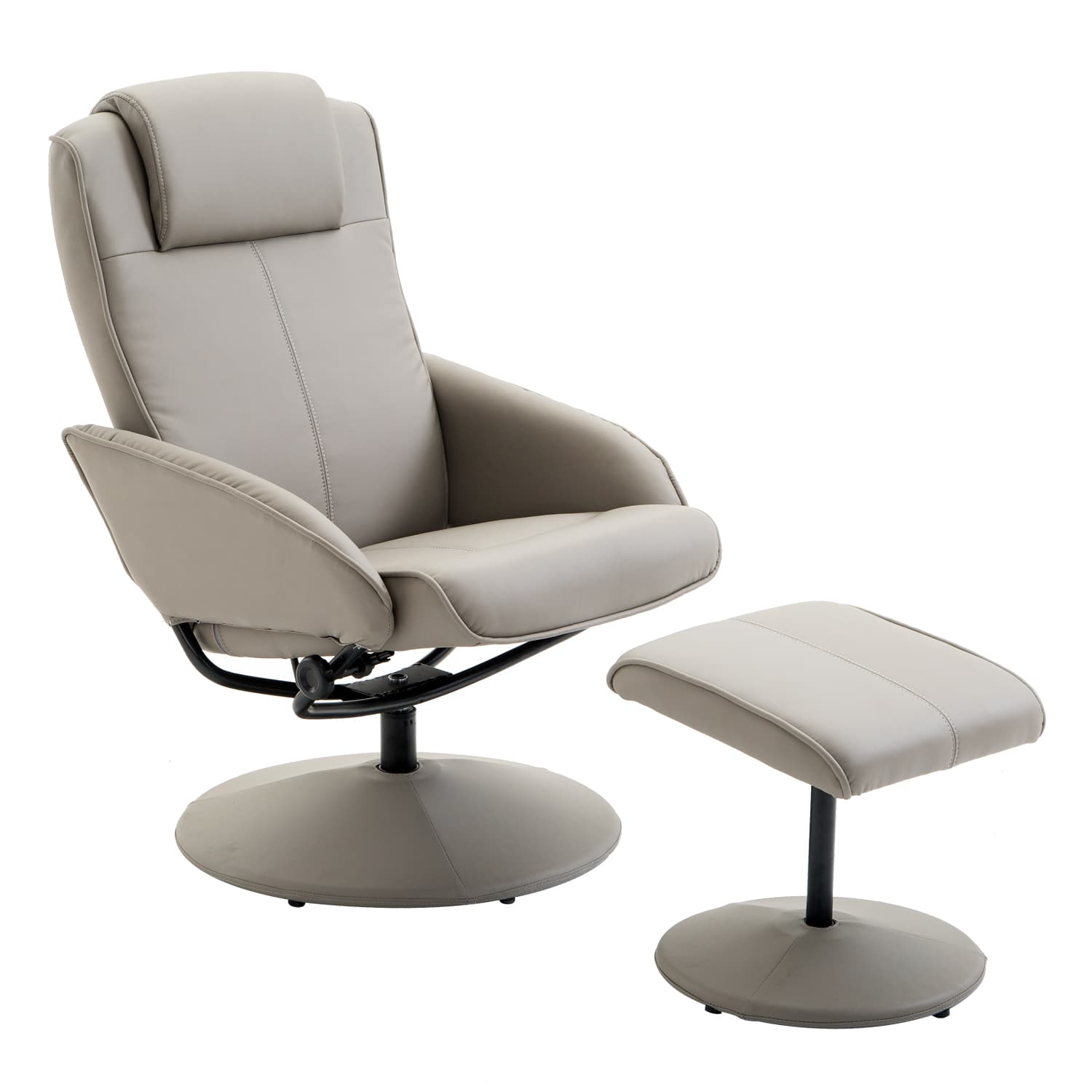 HOMCOM Fauteuil Relax inclinable chaise contemporain avec Repose-Pieds revêtement synthétique Acier Gris Aosom France