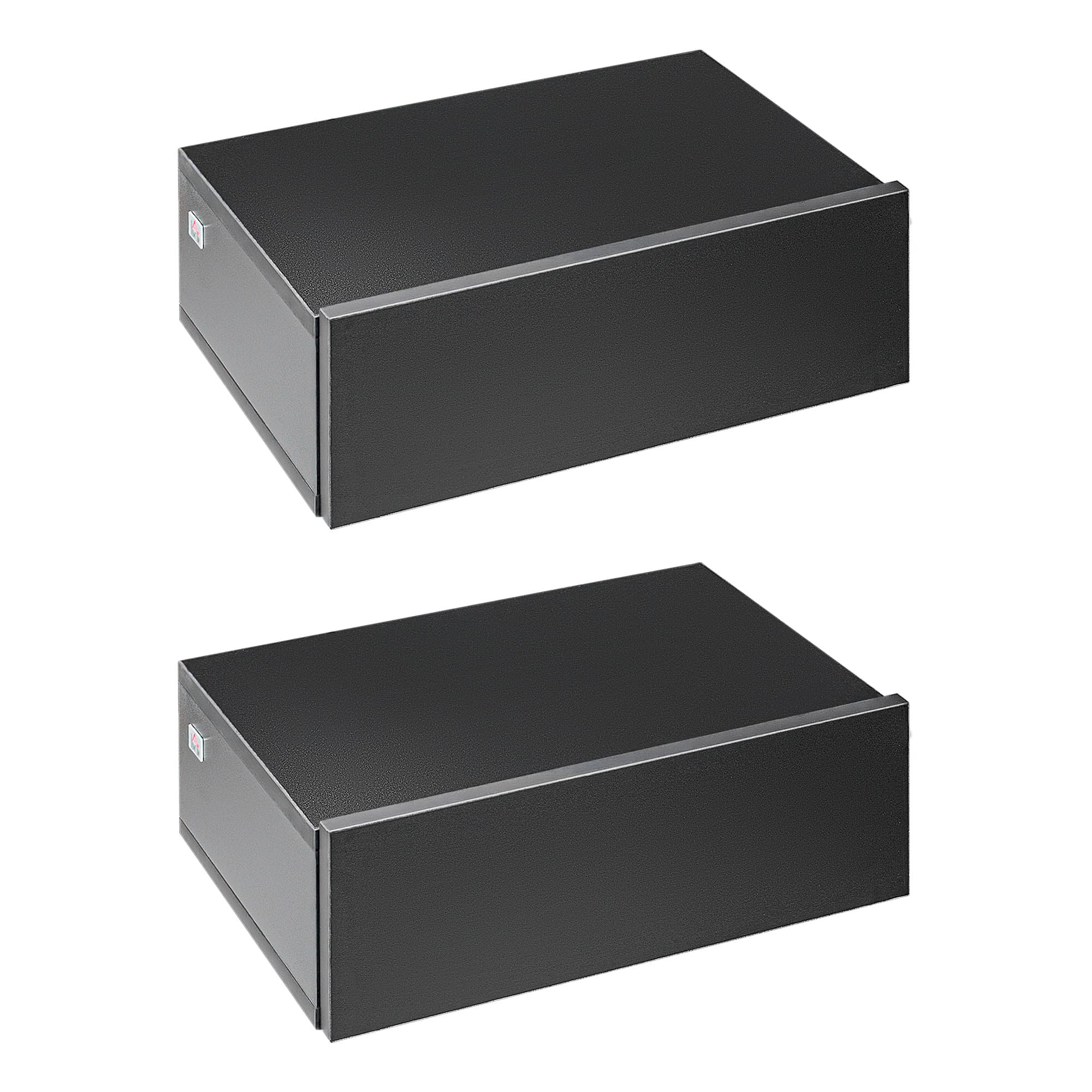 Outsunny Duo Tables de Chevet Murales Noires Tiroir Coulissant Plateau Design Contemporain Aosom France