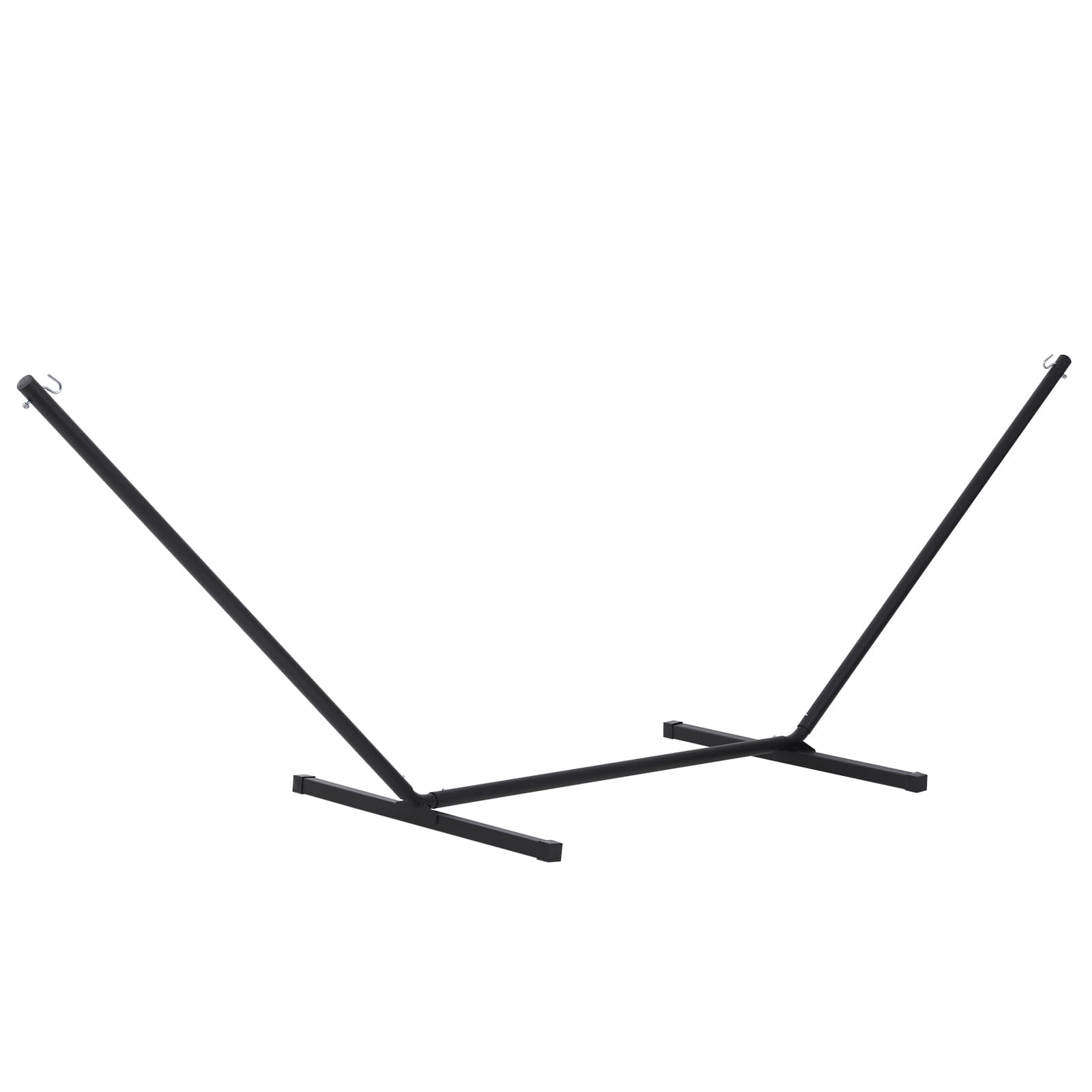 Outsunny Support Pied de hamac Structure Robuste métal époxy Noir dim. 3,60L x 0,92l x 1,15H m