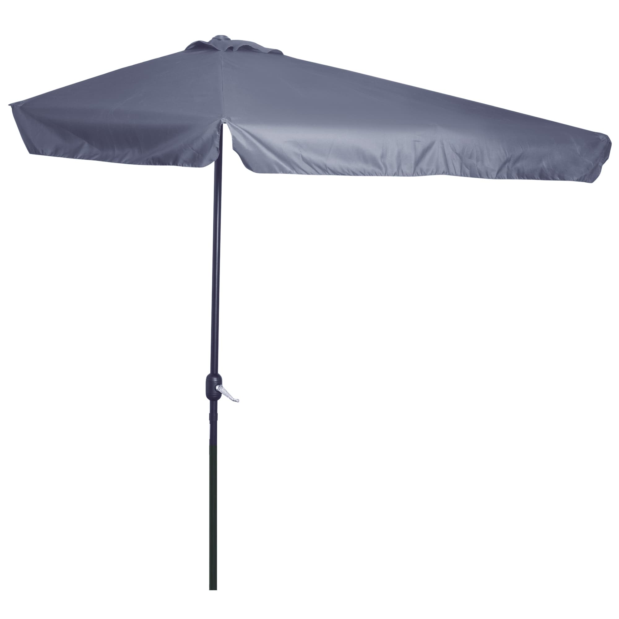 Outsunny Demi parasol de jardin balcon terrasse manivelle tissu polyeter anti-UV 230 x 130 x 249 cm gris foncé
