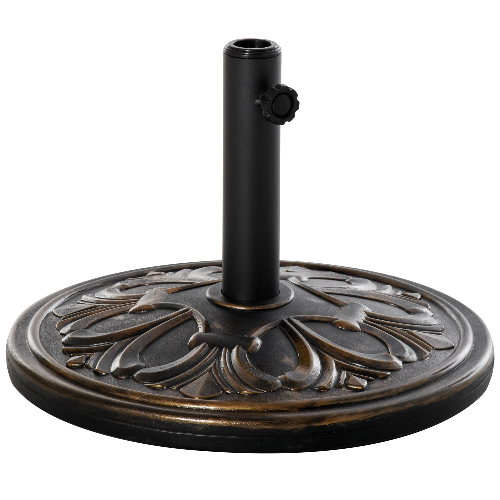 Outsunny Base de Lestage Rond Base de Parasol Pied de Parasol 13 Kg HDPE Ø48 x 34H cm Noir