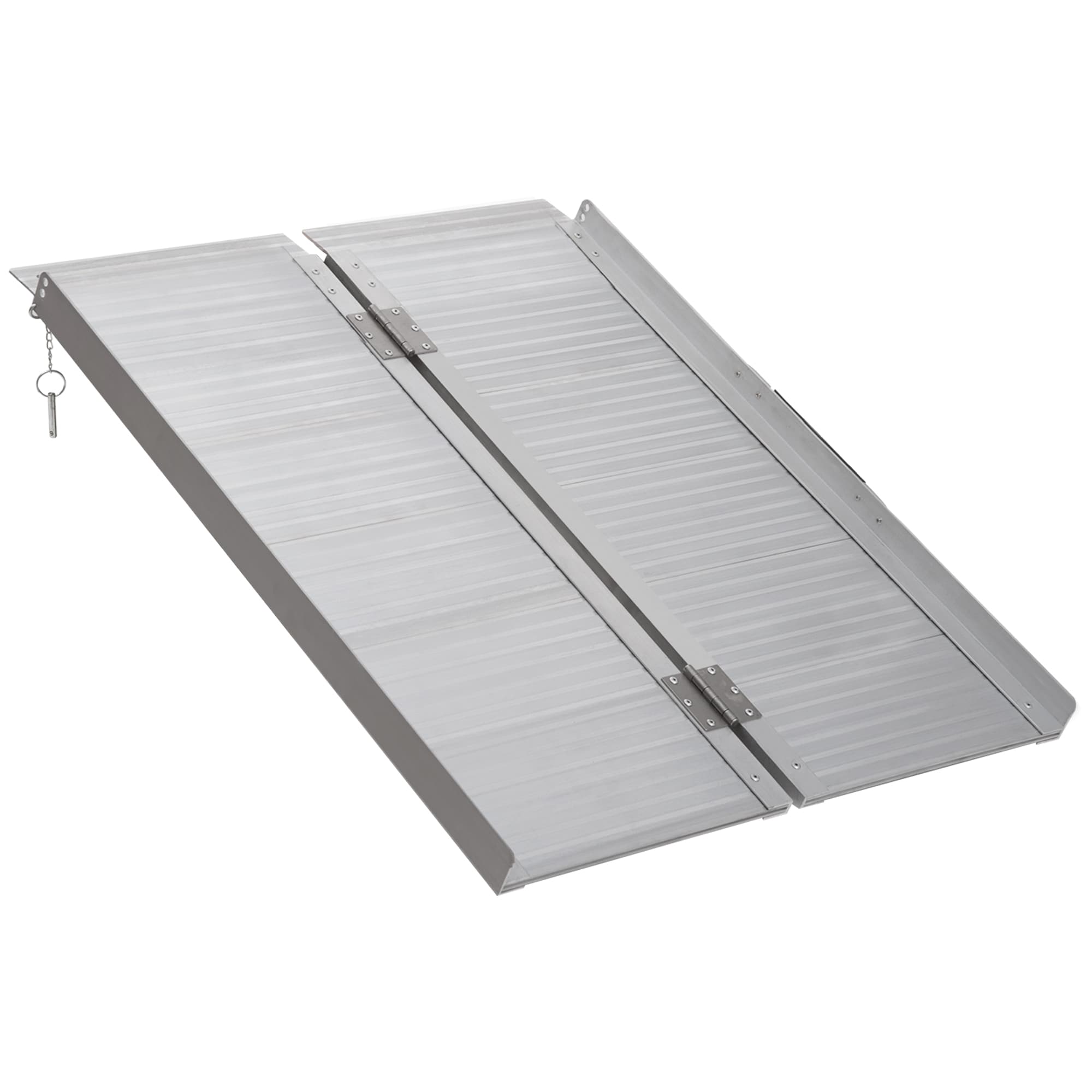 HOMCOM Rampe d'Accès Pliable Antidérapante en Aluminium pour Fauteuil Roulant Charge Max 270 Kg Aosom France