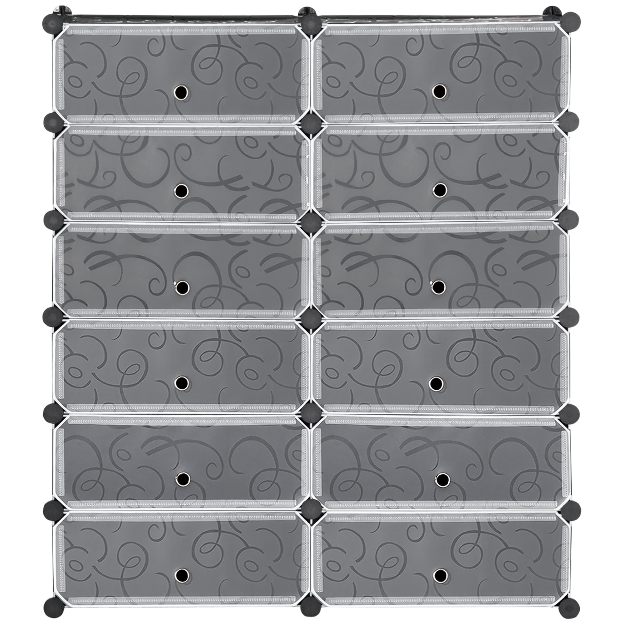 Homcom Armoire Modulable 12 Cubes 24 Paires Chaussures Design Noir et Blanc Aosom France