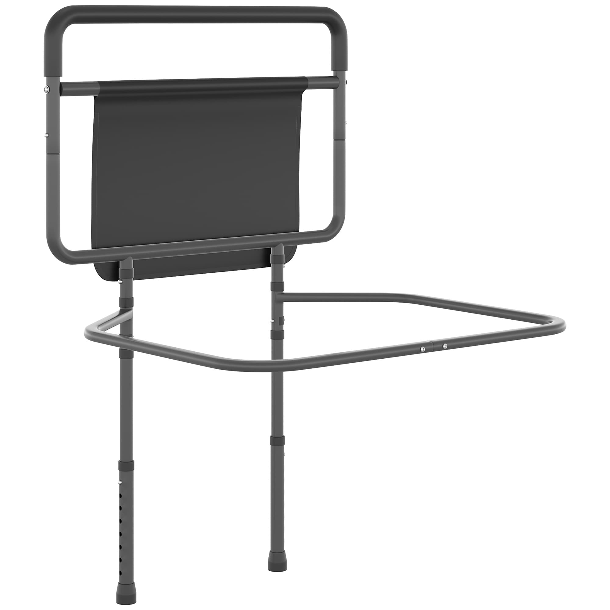 HOMCOM Barrière sécurisée barre d'appui lit sur pieds protection réglable 8 hauteurs 71 x 61 x 86-104 cm gris noir