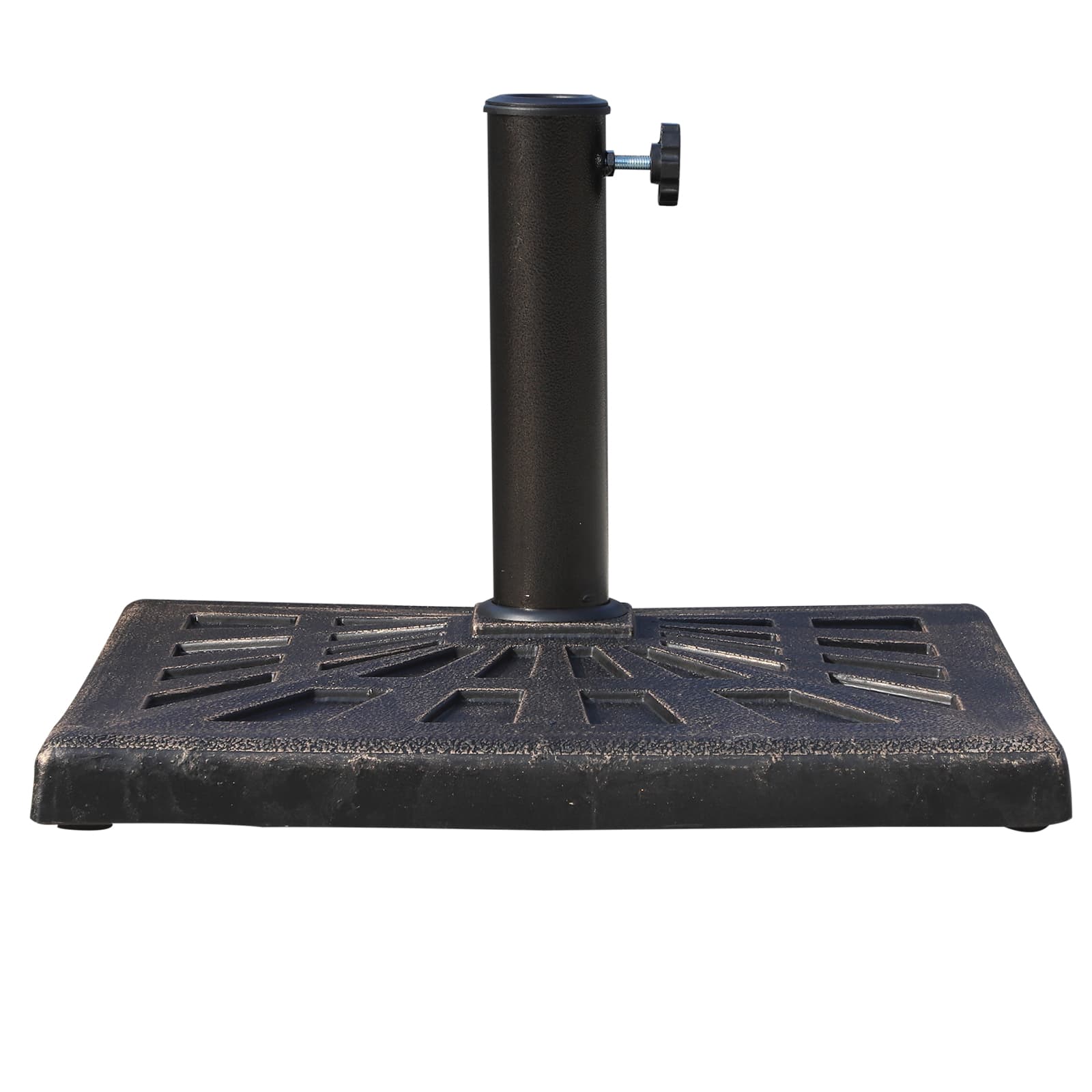 Outsunny Pied de Parasol Base de Lestage Carrée Résine Imitation Fonte Poids Net 15 Kg 47 x 47 x 32 cm Bronze