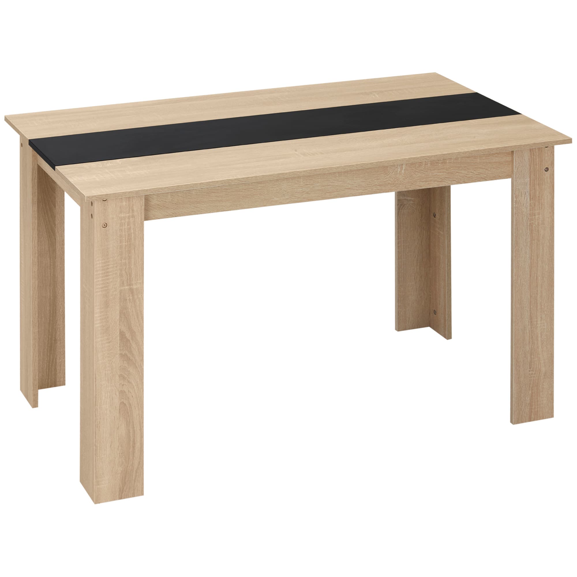 HOMCOM Table à manger table cuisine design moderne avec grand plateau 4-6 personnes en bois dim. 120L x 69l x 75H cm Aosom France