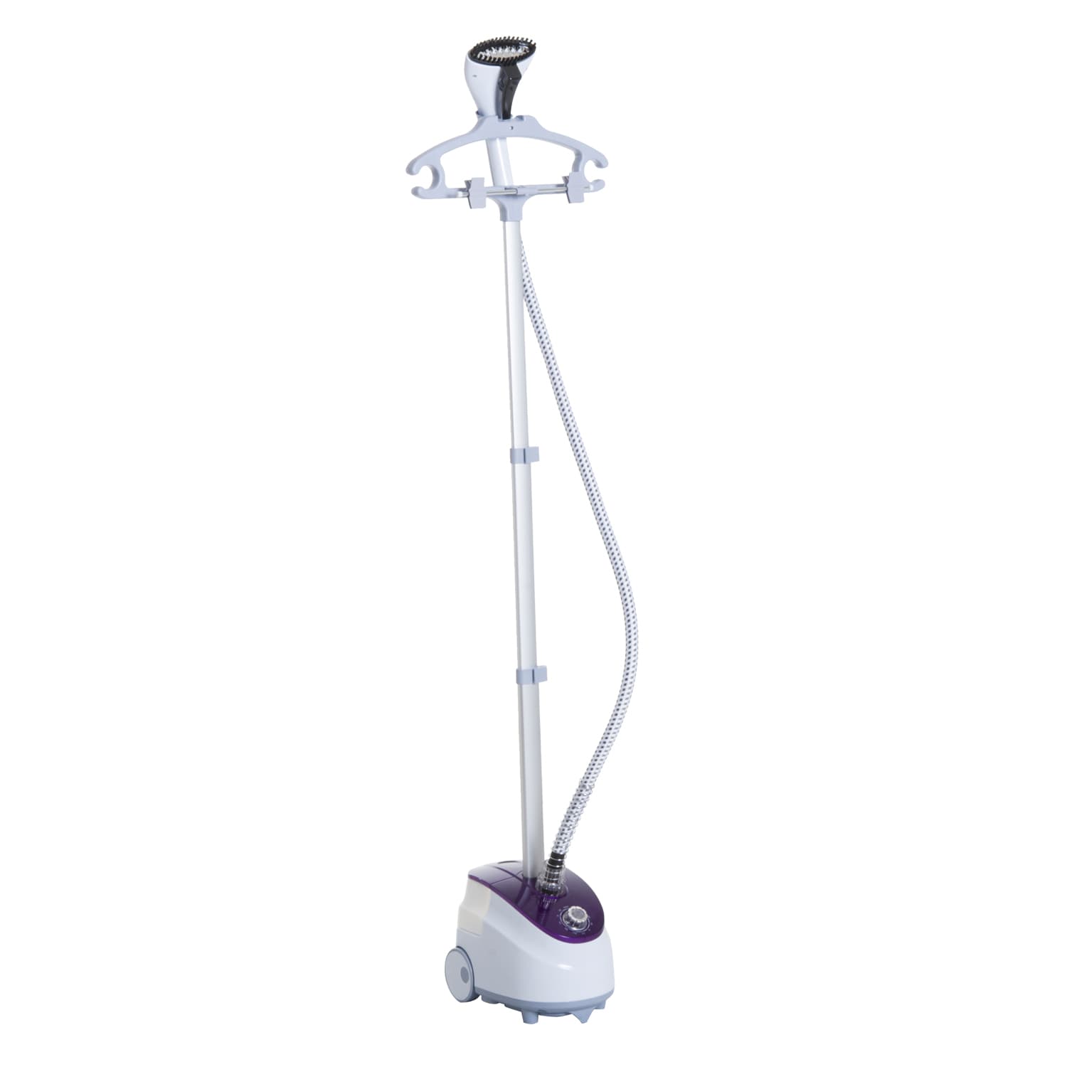 Homcom Défroisseur Vapeur Vertical Défroisseur à Vêtements 1,8 L 1800 W Débit Vapeur 30g/min Tige Télescopique Blanc Violet