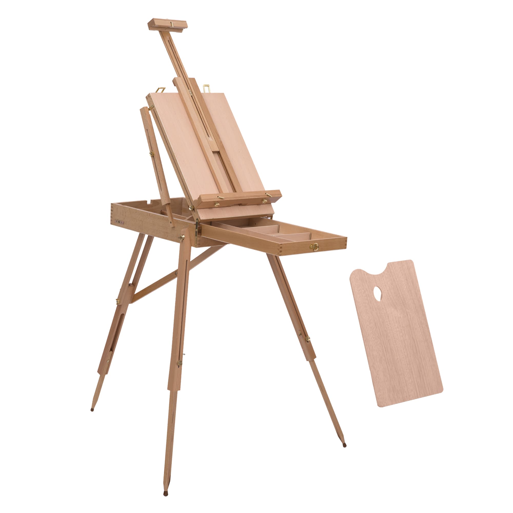 HOMCOM coffret à peinture artiste, avec compartiments de rangement, en bois solide, pour aquarelle acrylique Aosom France