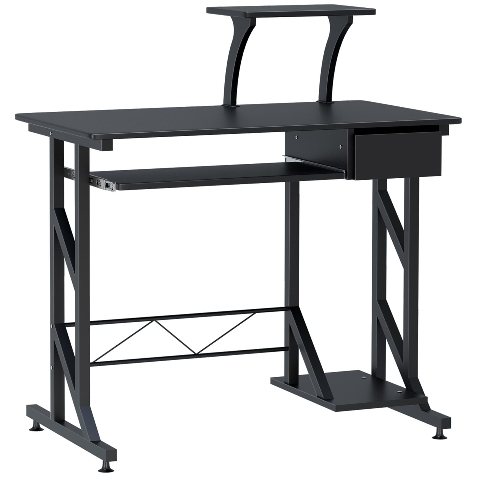 HOMCOM Bureau informatique design en mdf 90 x 50 x 95 cm noir