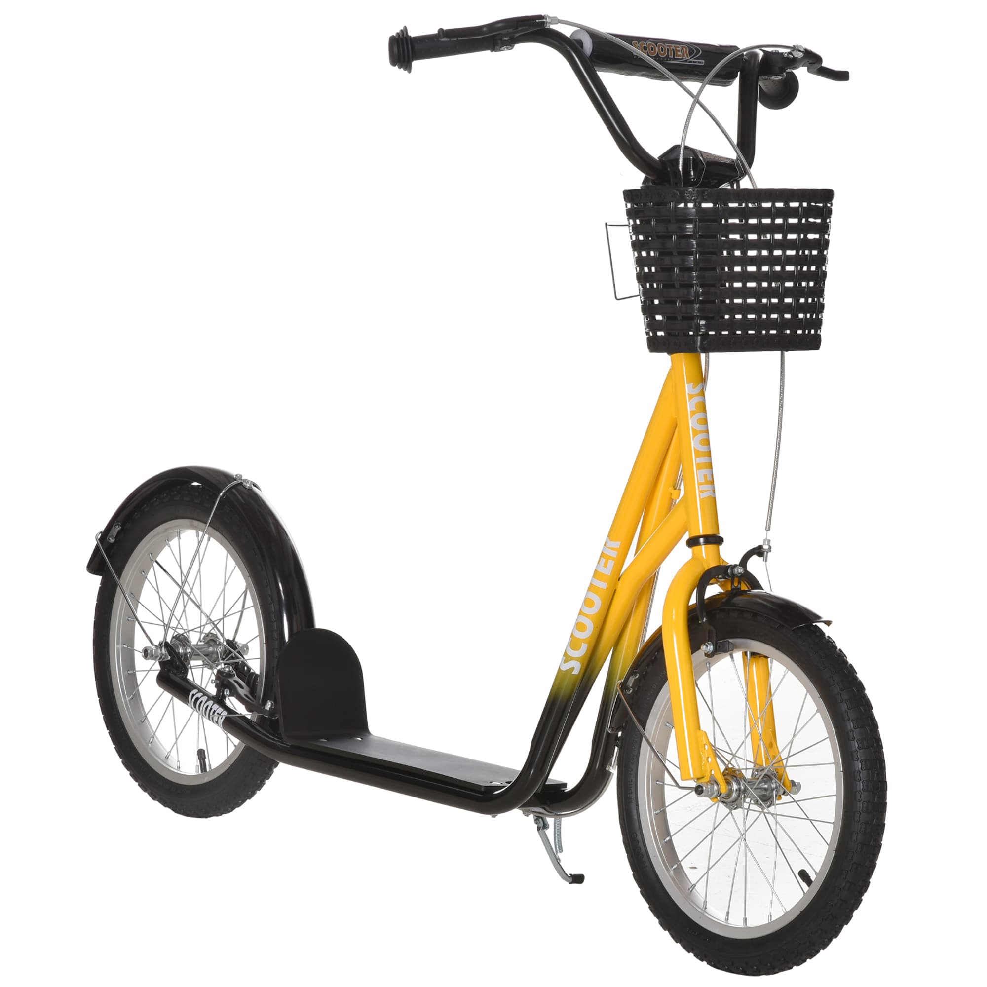 HOMCOM Trottinette patinette enfant grandes roues châssis métal freins Dim. 139L x 58l x 90-96H cm
