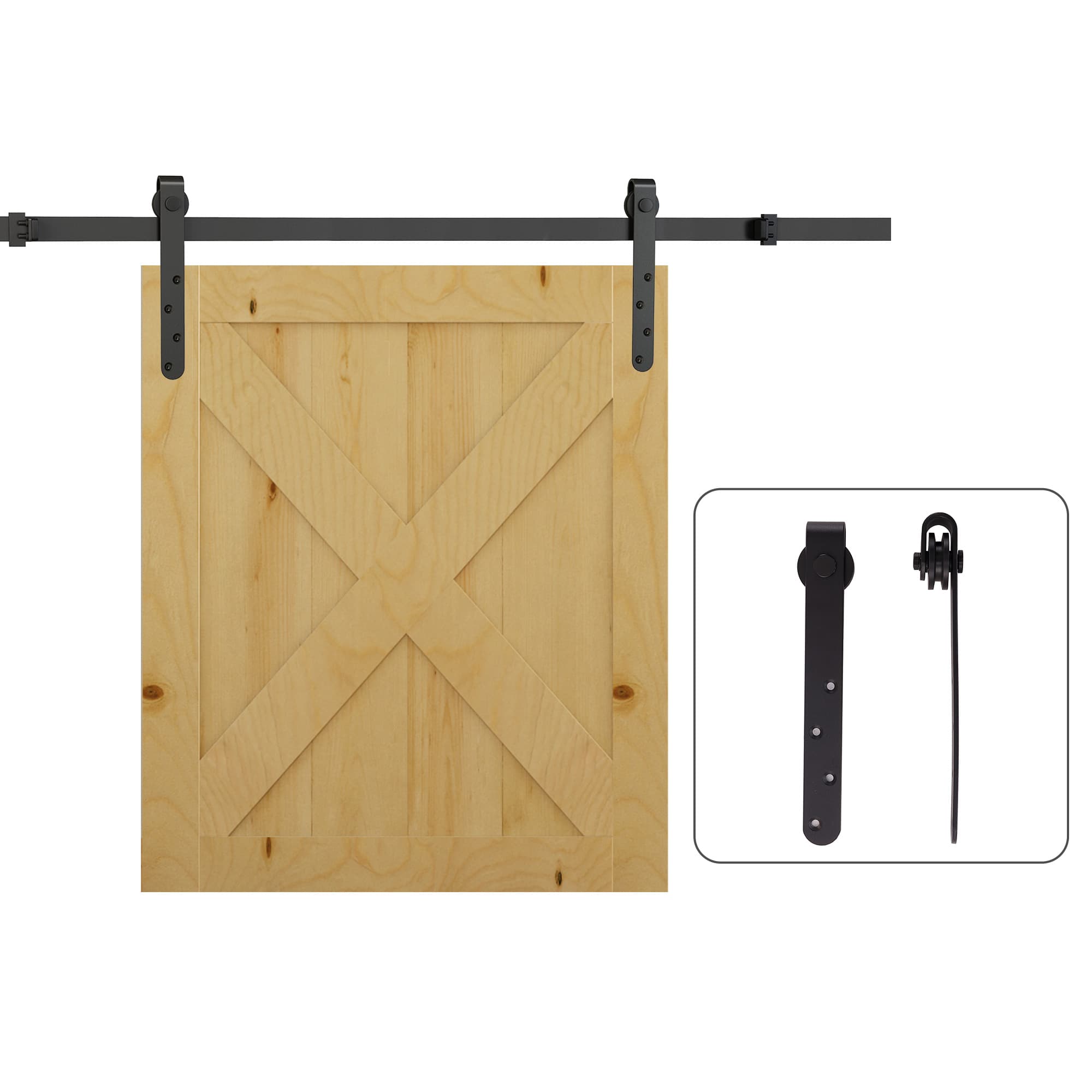 HOMCOM Kit Complet Système Porte Coulissante Galandage en Acier Noir Max 90cm 20-25mm Aosom France