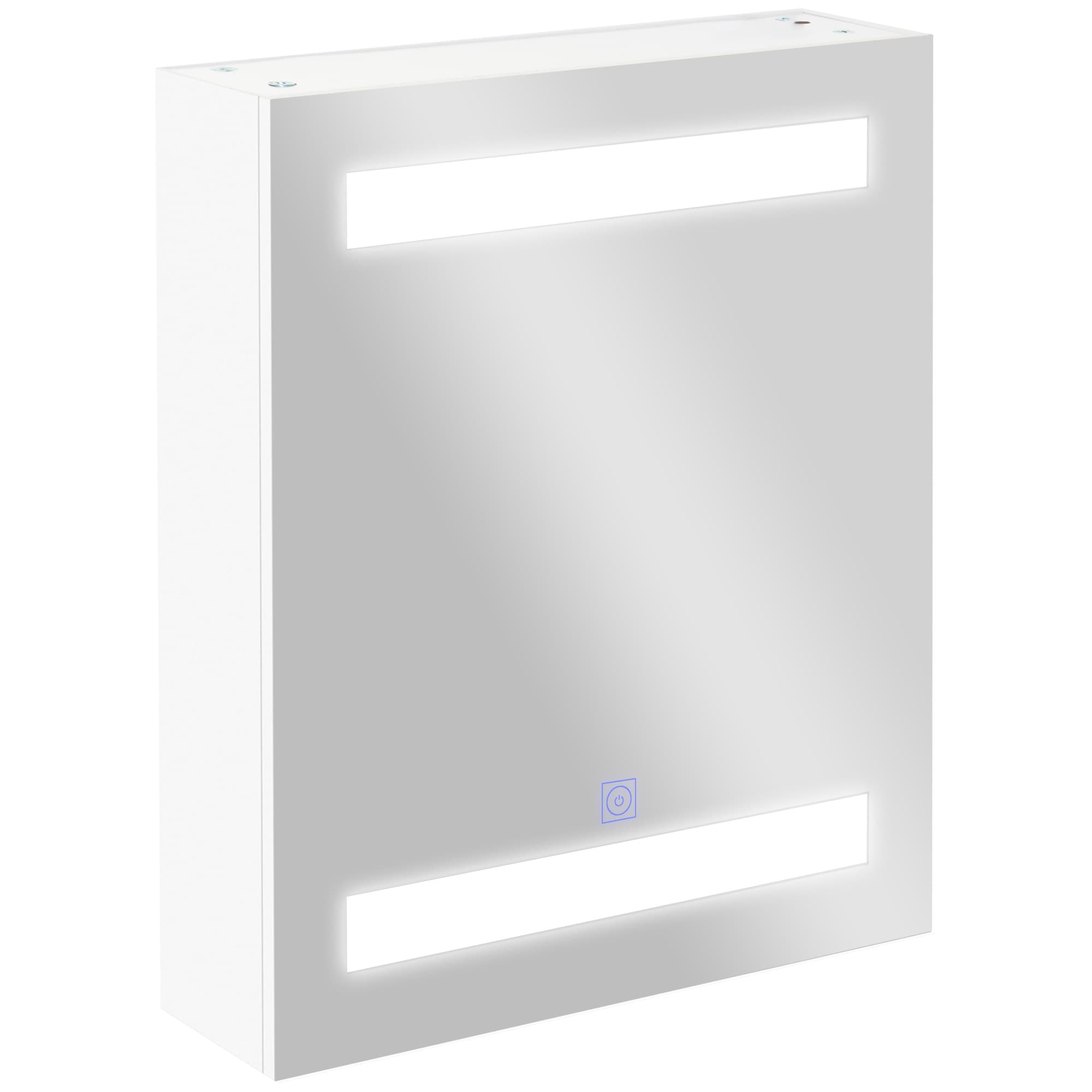 HOMCOM Armoire de toilette avec miroir design contemporain miroir lumineux LED armoire murale pour salle de bain