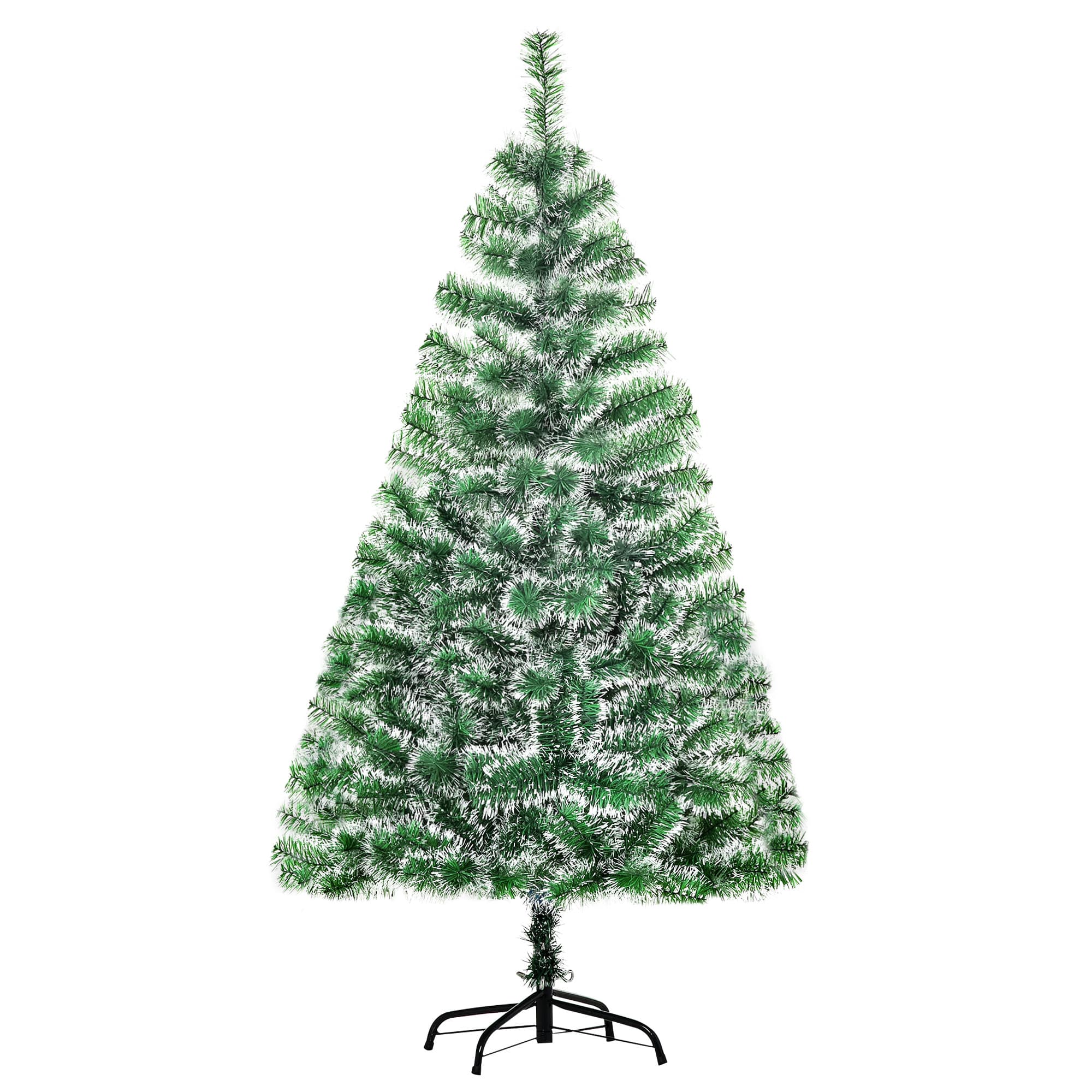 HOMCOM Sapin de Noël Artificiel Aspect enneigé Ø 75 x 150H cm 416 Branches épines Imitation Nordmann Grand réalisme