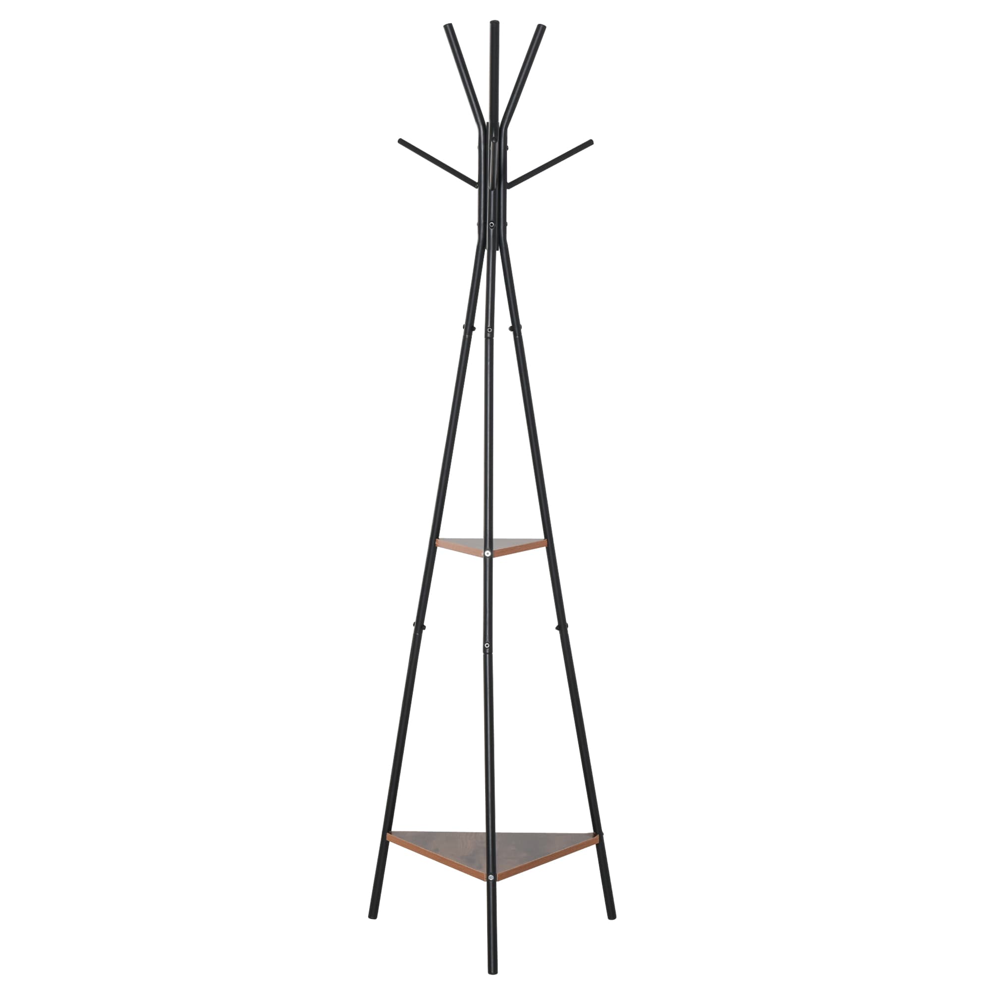 HOMCOM Porte-Manteau Trépied Arbre 6 Patères 2 Étagères Hauteur 182cm Aosom France
