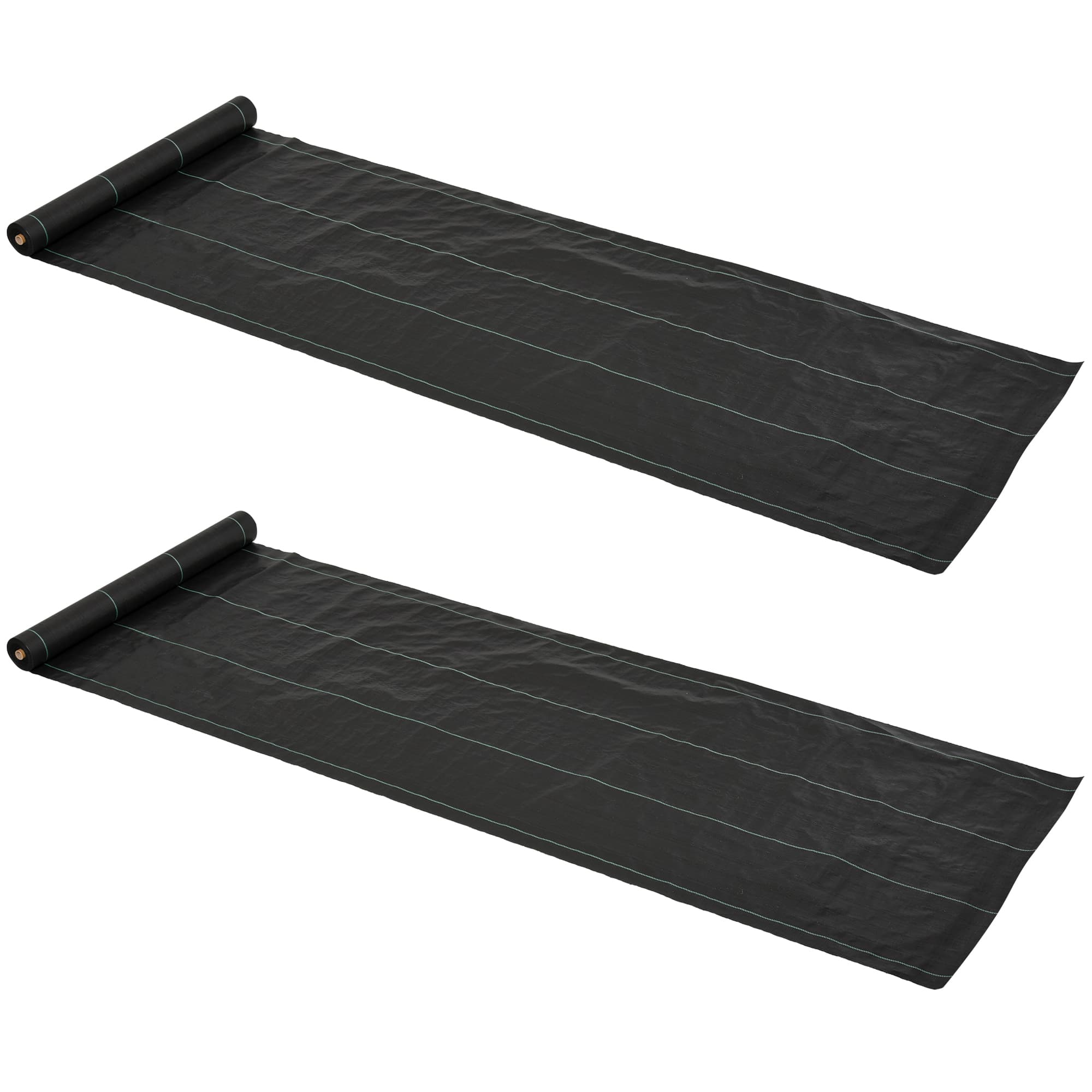 Outsunny Lot de 2 toiles de paillage - Toile anti mauvaises herbes - toile de paillage anti mauvaises herbes 100 g/m2