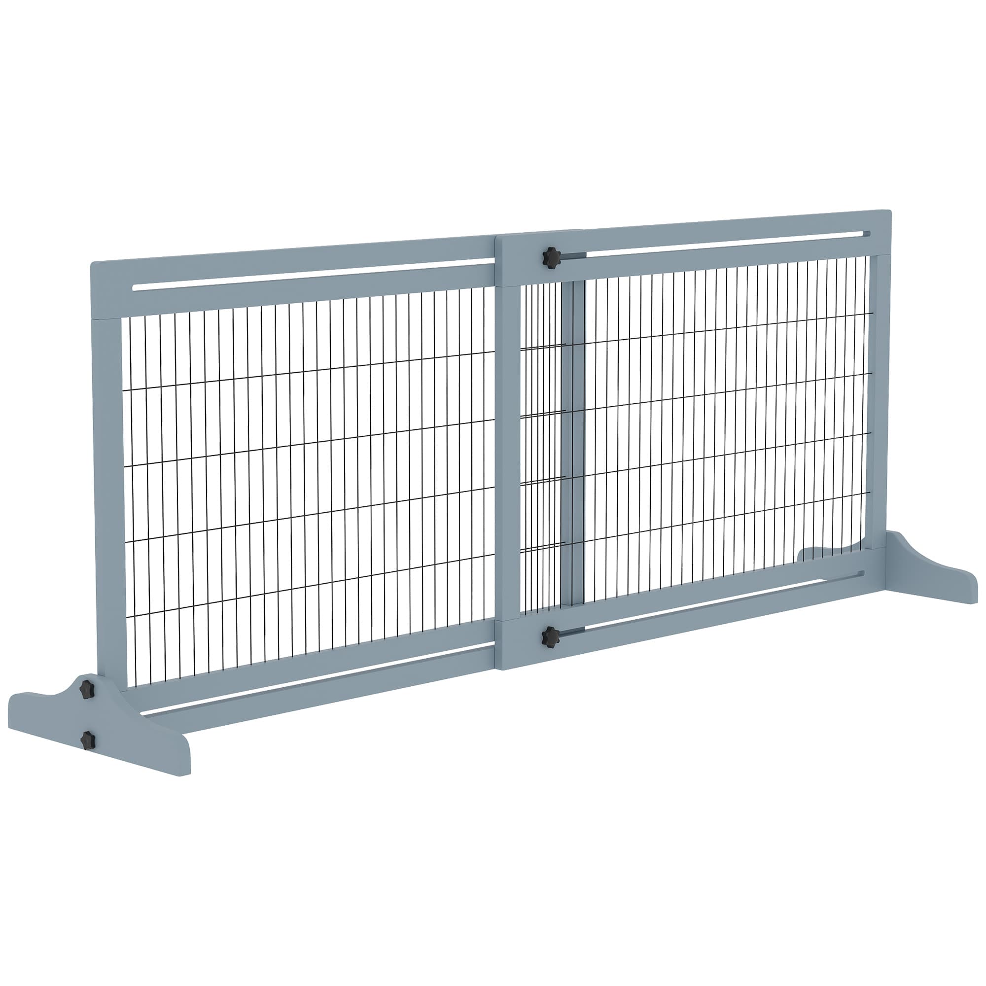 PawHut Barrière de sécurité pour chien extensible longueur réglable 104-183 x 36 x 69 cm pin bleu Aosom France