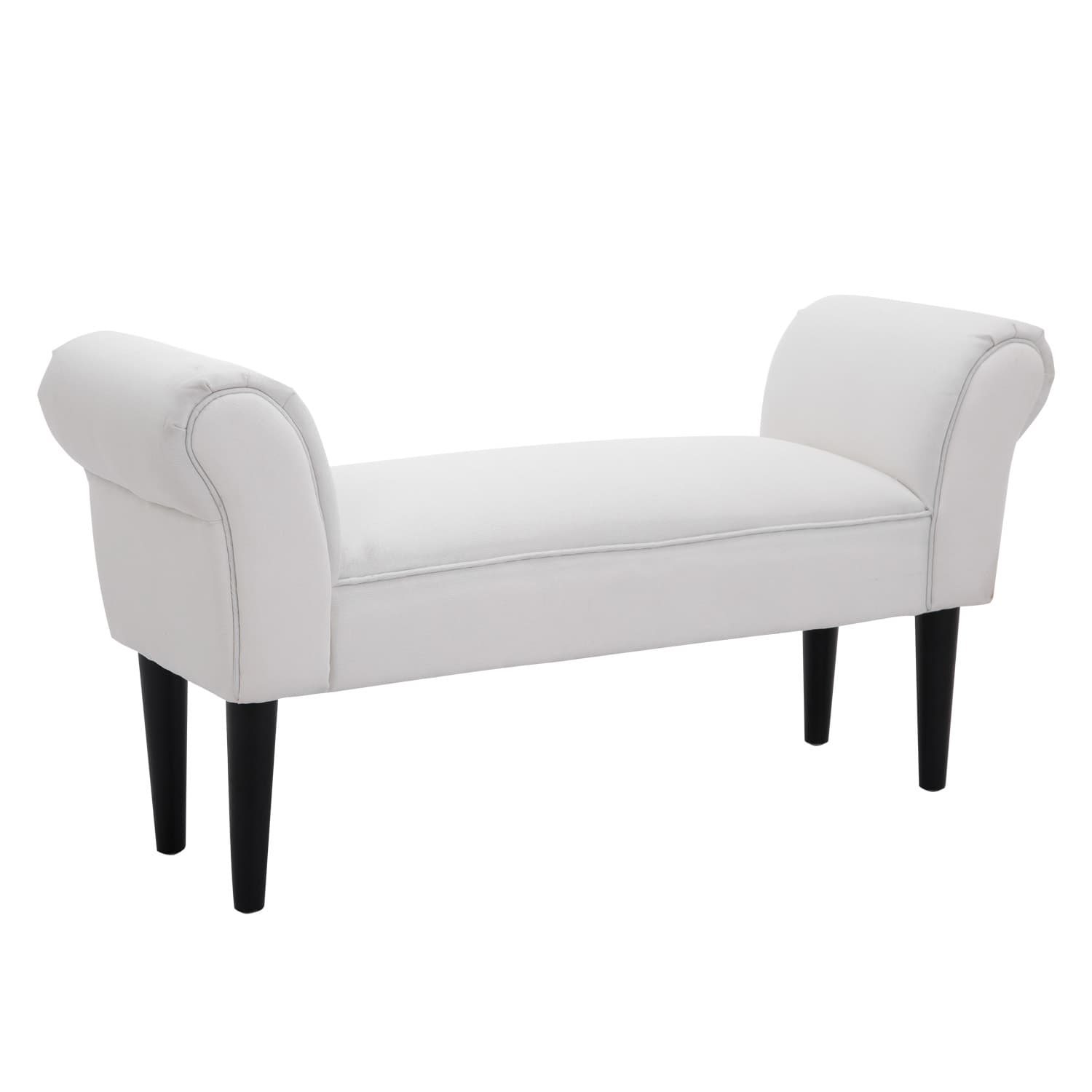 Homcom Banc banquette design contemporain accoudoirs courbés grand confort 102L x 31l x 51H cm blanc aosom france