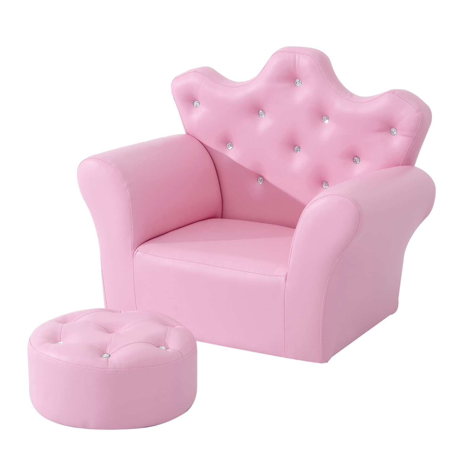 Homcom Canapé et Pouf Convient aux enfants à partir de 3 ans et jusqu'à 7 ans dim. 83L x 42l x 41H cm noir