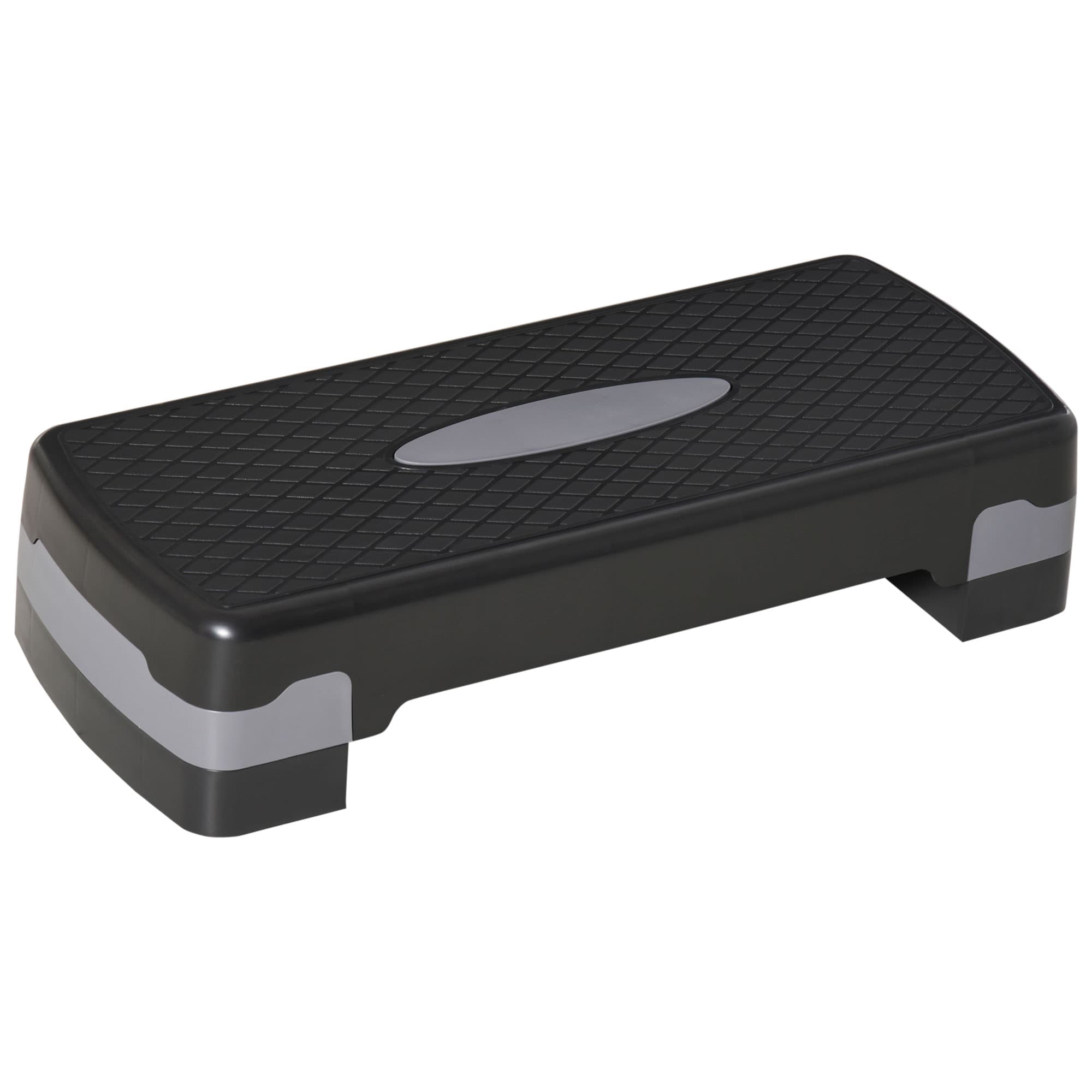 HOMCOM Stepper Fitness Aerobic hauteur réglable à 2 niveaux (10 ou 15 cm) plastique gris noir