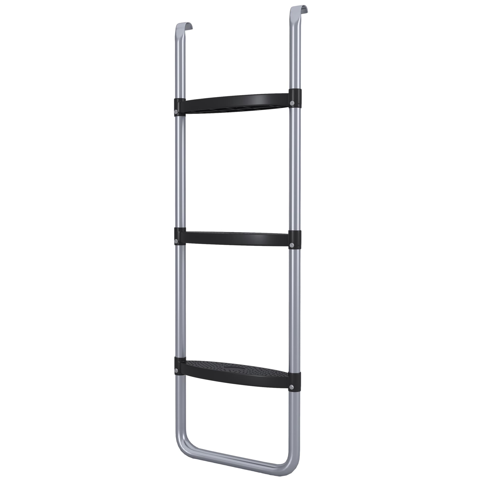 SPORTNOW Échelle Trampoline 3/2 Marches Larges Horizontales Crochet Universel 120 kg Aosom France