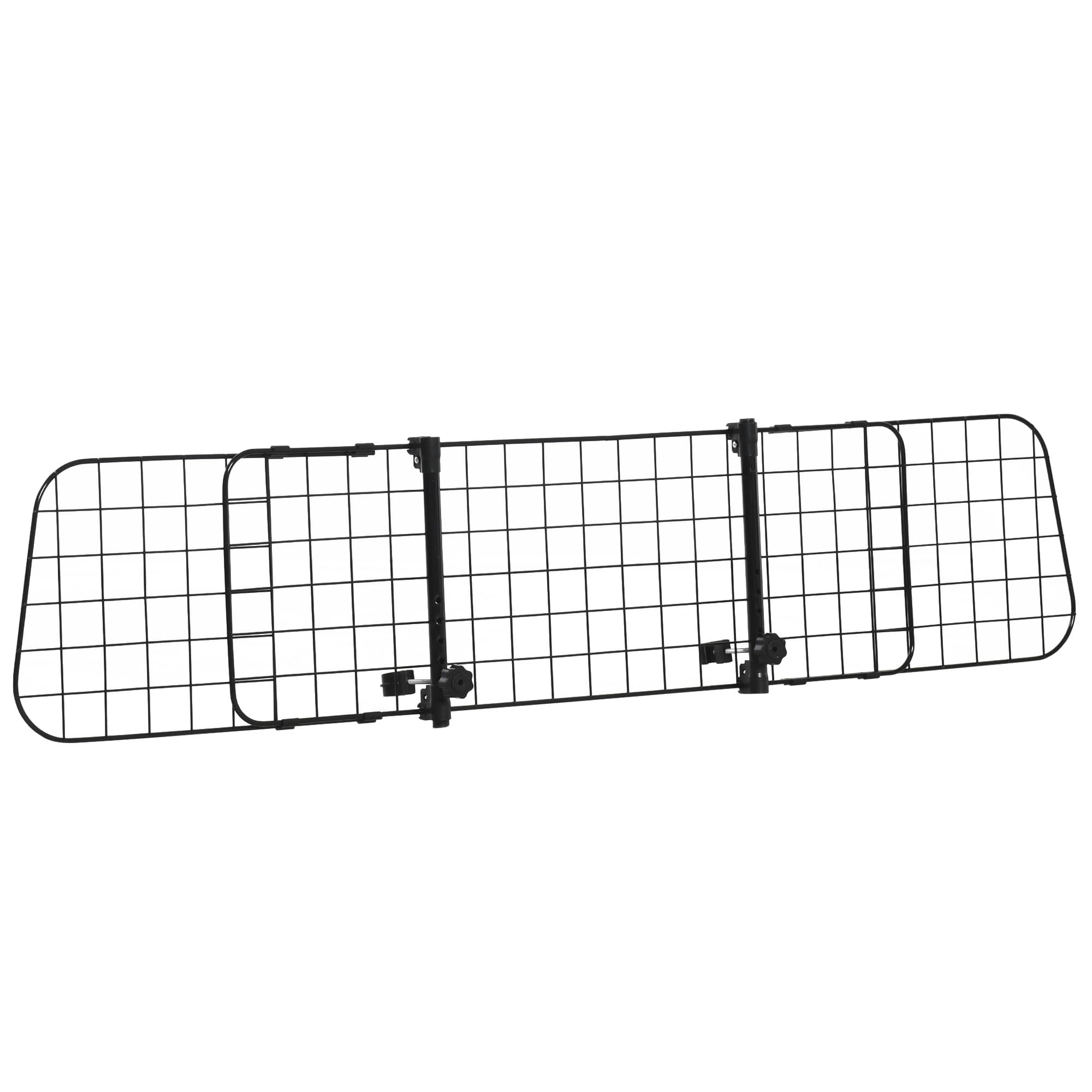 PawHut Grille de séparation voiture universelle pour chien barrière de protection animaux longueur réglable dim. 91-152L x 30H cm métal noir