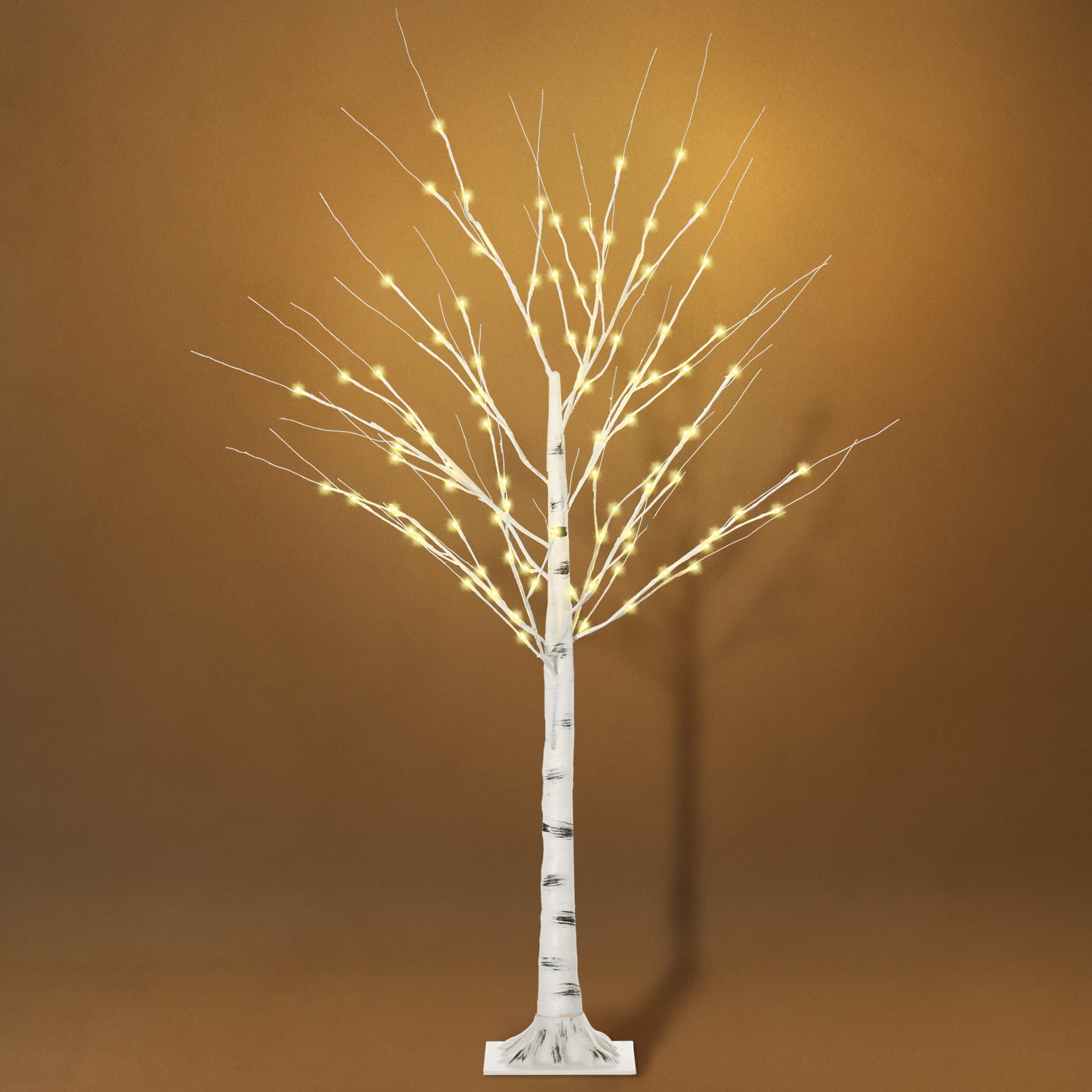 HOMCOM Arbre lumineux LED décoration lumineuse blanc chaud 96 LEDs usage intérieur 150 cm décoration de noël chambre maison blanc
