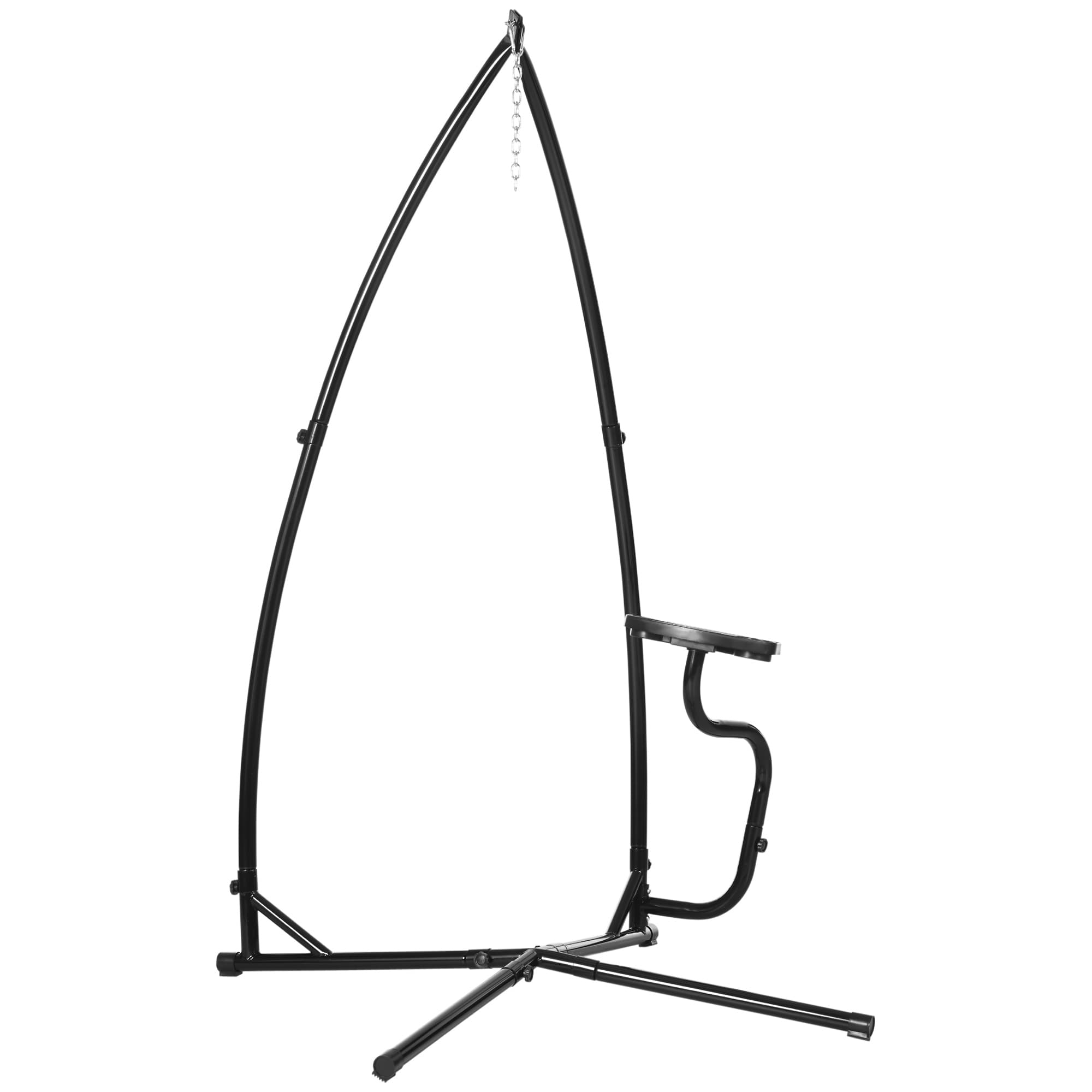 Outsunny Support suspendu de chaise support pour fauteuil suspendu base en forme de X table d'appoint stable acier noir