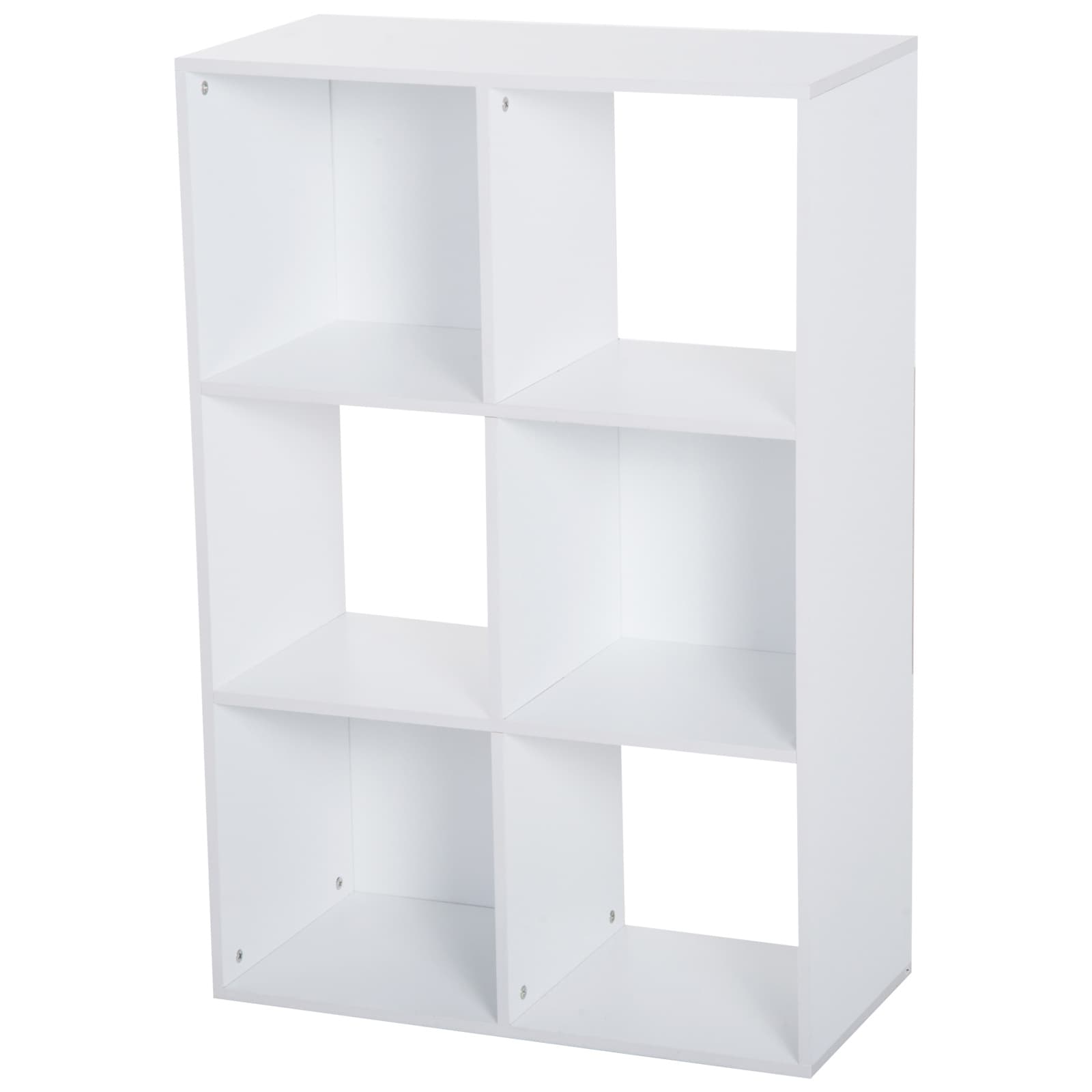 HOMCOM Meuble de Rangement Etagère de Rangement Bibliothèque 3 Caisers et 3 Placards 62 x 30 x 92 cm Blanc