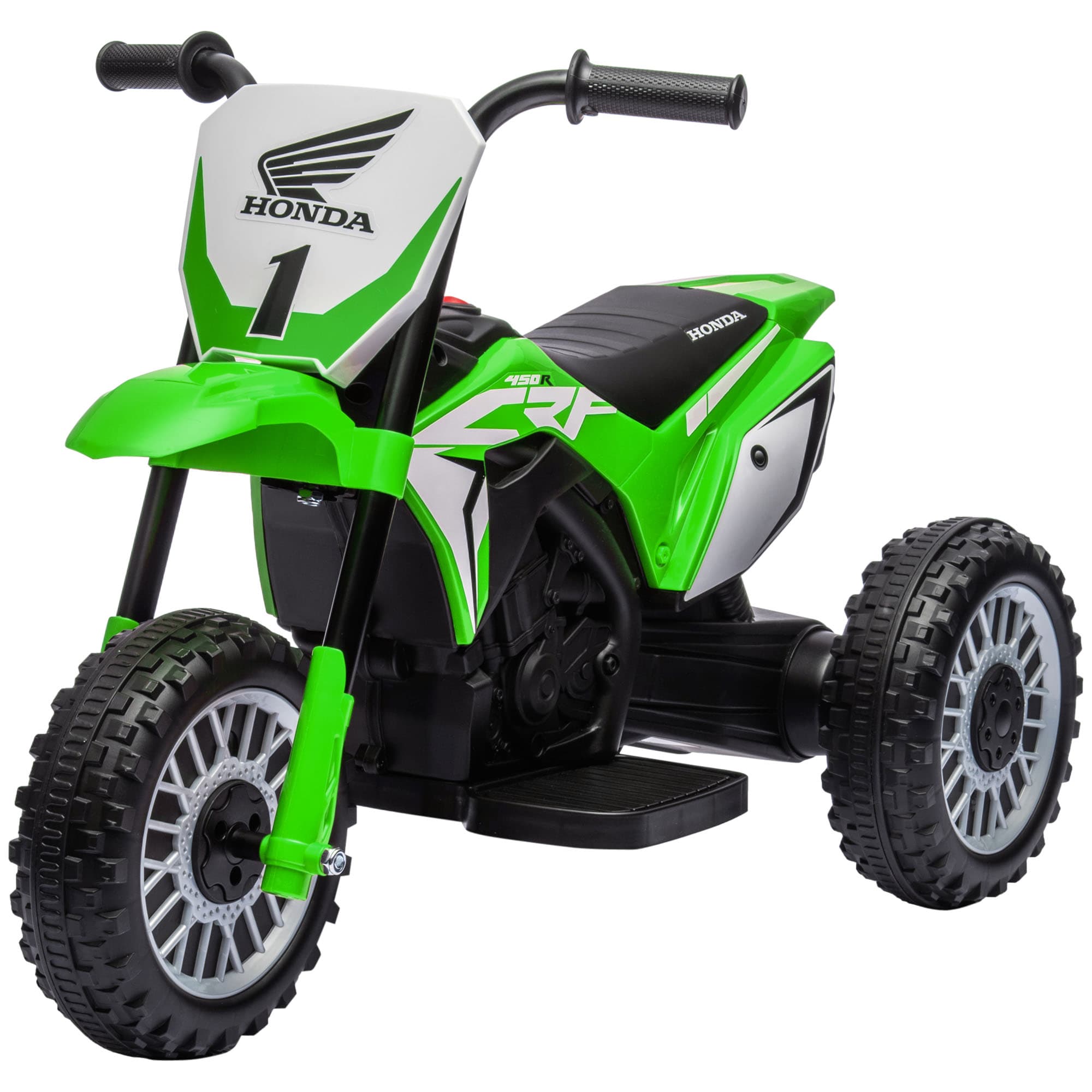 HOMCOM Moto électrique enfants moto cross licence Honda CRF450RL 3 roues batterie 6V enfants 18-36 mois vert