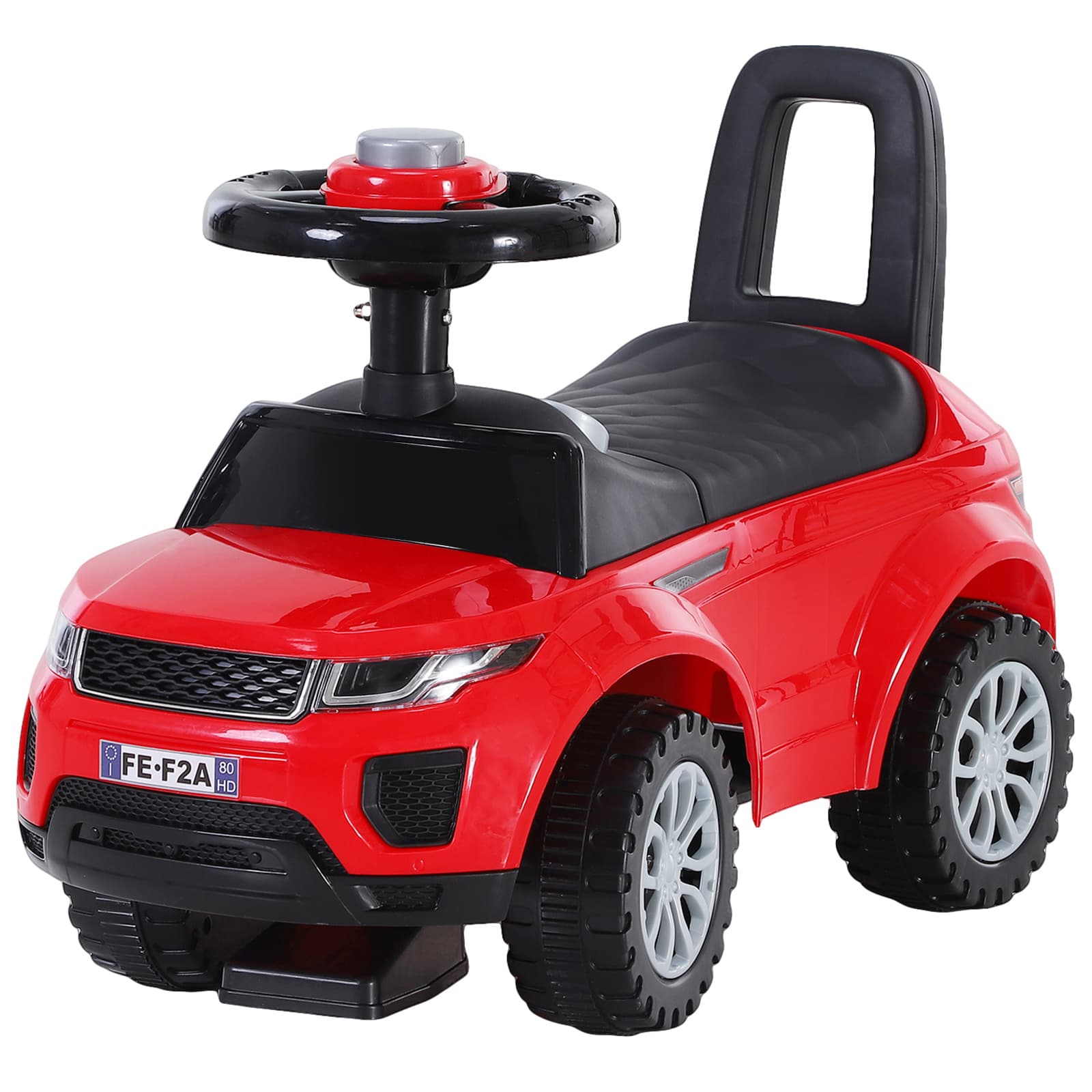HOMCOM Porteur Enfants Voiture 12-36 Mois Muni de 2 butées anti-bascule pour un apprentissage 62L x 28l x 41,5H cm Rouge Aosom France