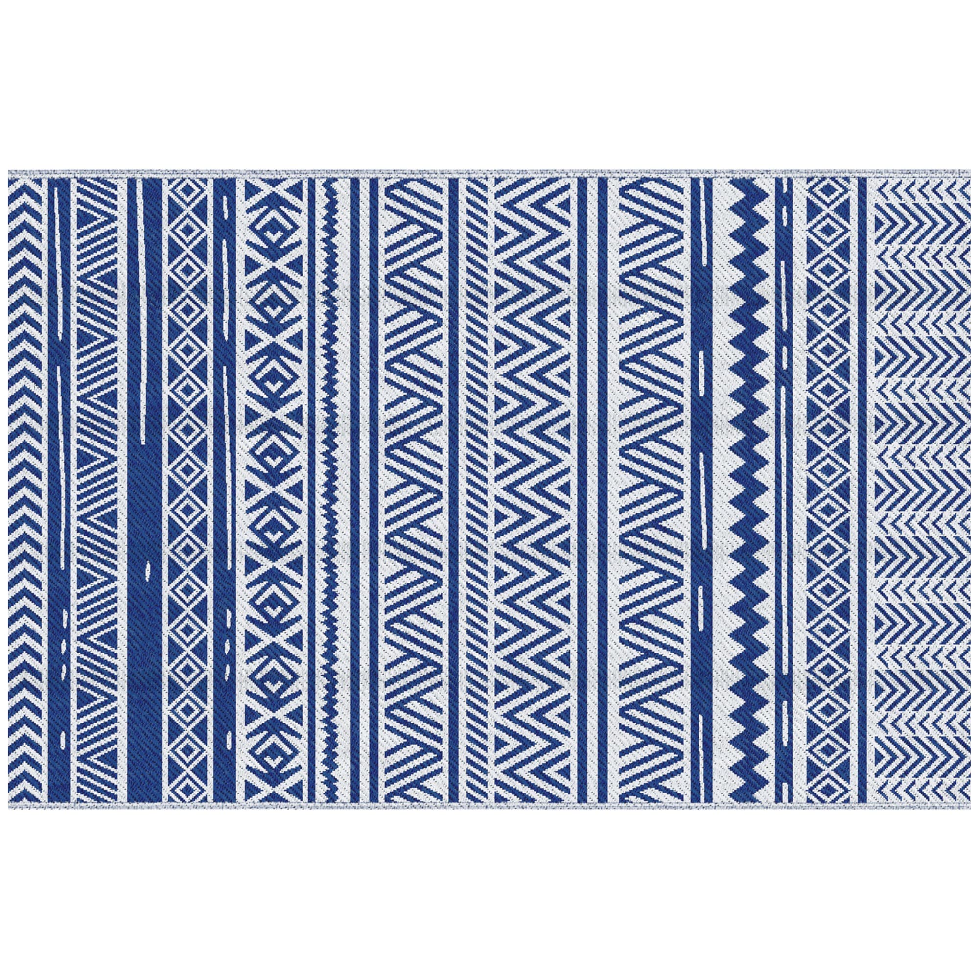 Outsunny Tapis extérieur Style Graphique - Tapis réversible 2 Motifs - dim. 2,74L x 1,82l m - PP Haute densité 310 g/m2