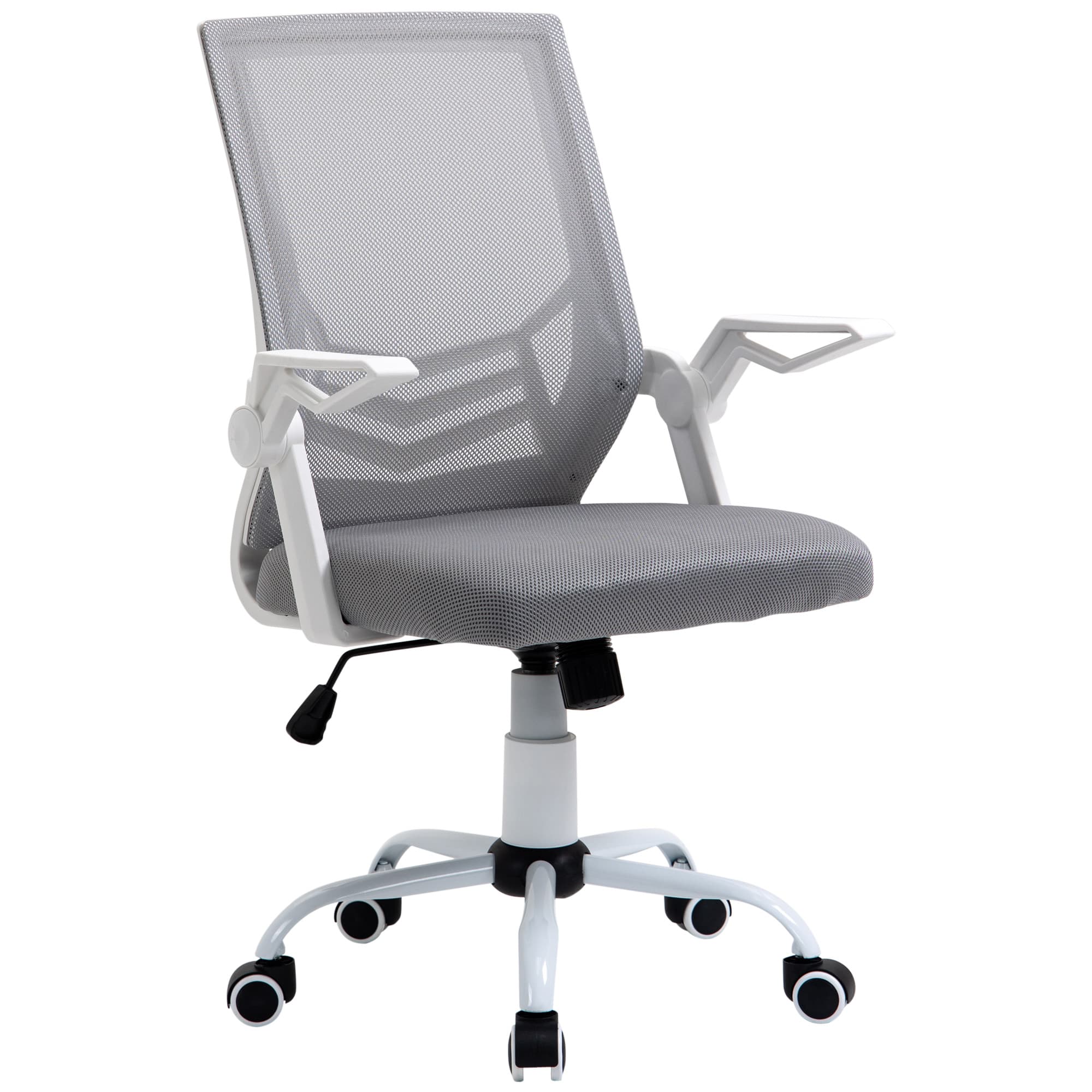 Vinsetto Fauteuil de bureau fauteuil bureau ergonomique mal de dos pivotant chaise à roulettes hauteur réglable gris blanc Aosom France