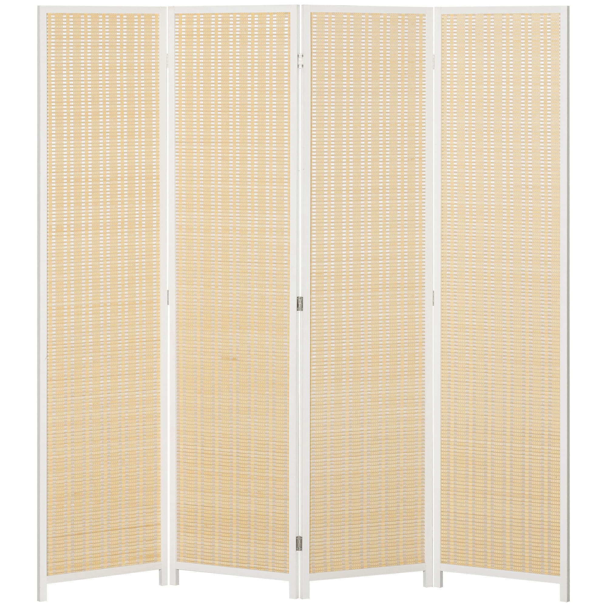 HOMCOM Paravent en bois séparateur de pièce closion de séparation pliable 4 panneaux 180 x 180 cm bois naturel