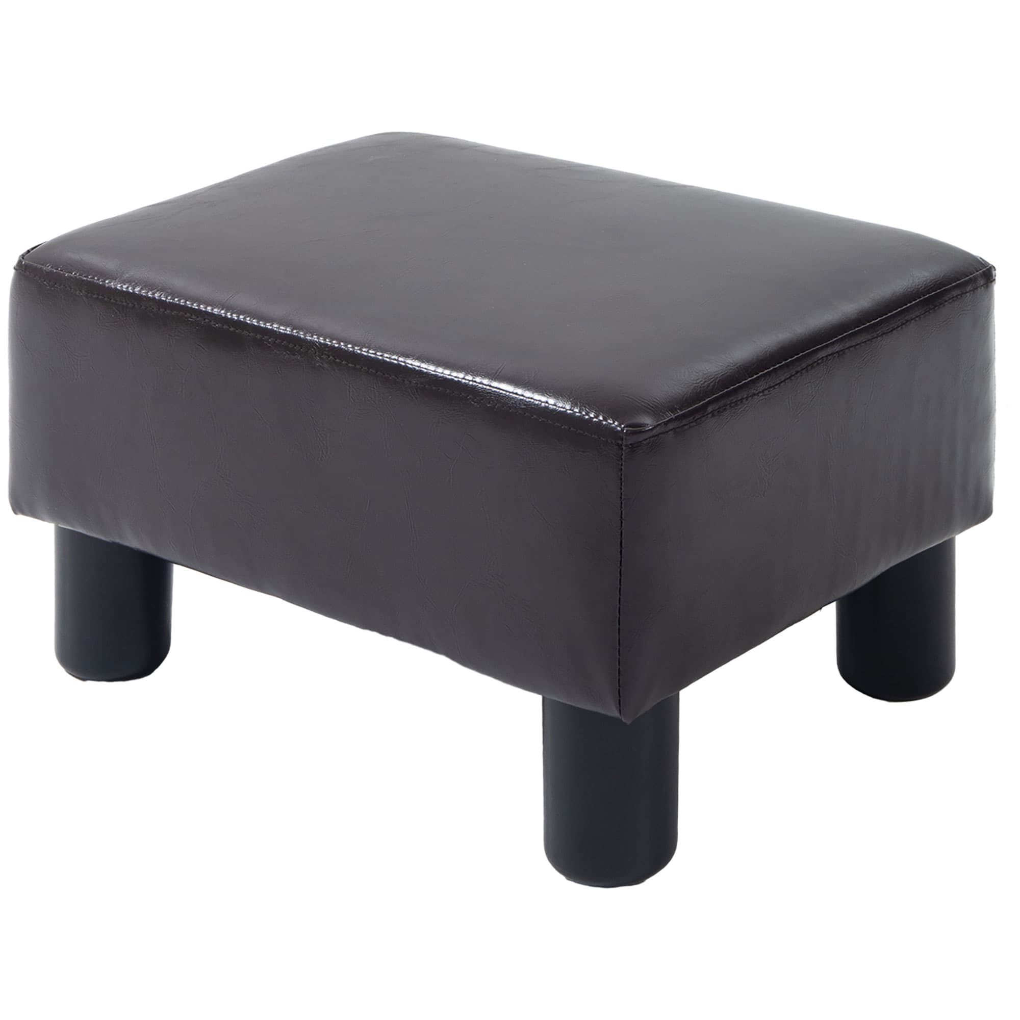 HOMCOM Pouf repose-pied tabouret bas en tissu de polyester capacité de charge 110 Kg 40 x 30 x 24 cm marron