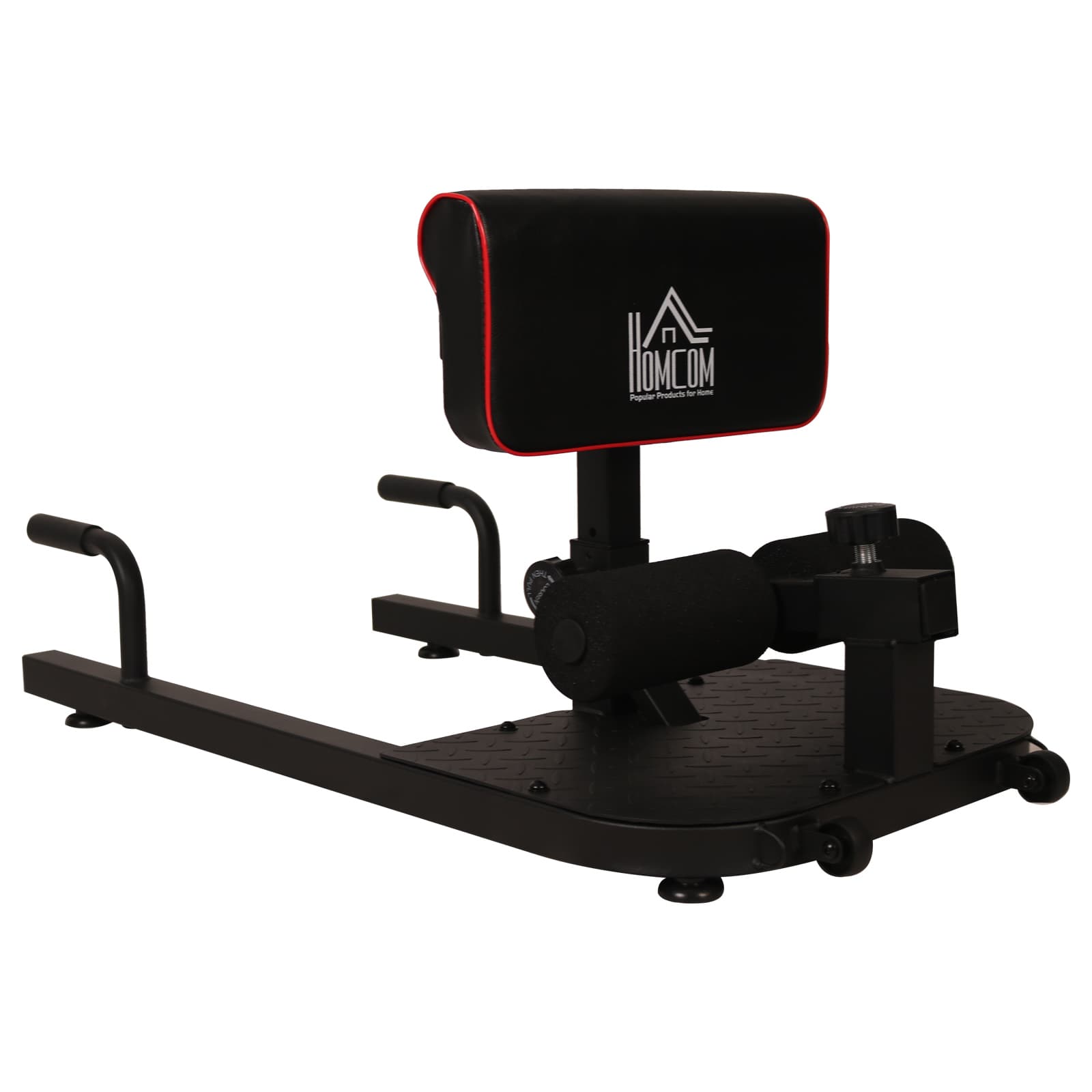 HOMCOM Machine de Squat Banc à Squat Antidérapant 3 en 1 50x 97x 46-58 cm Acier EVA Noir