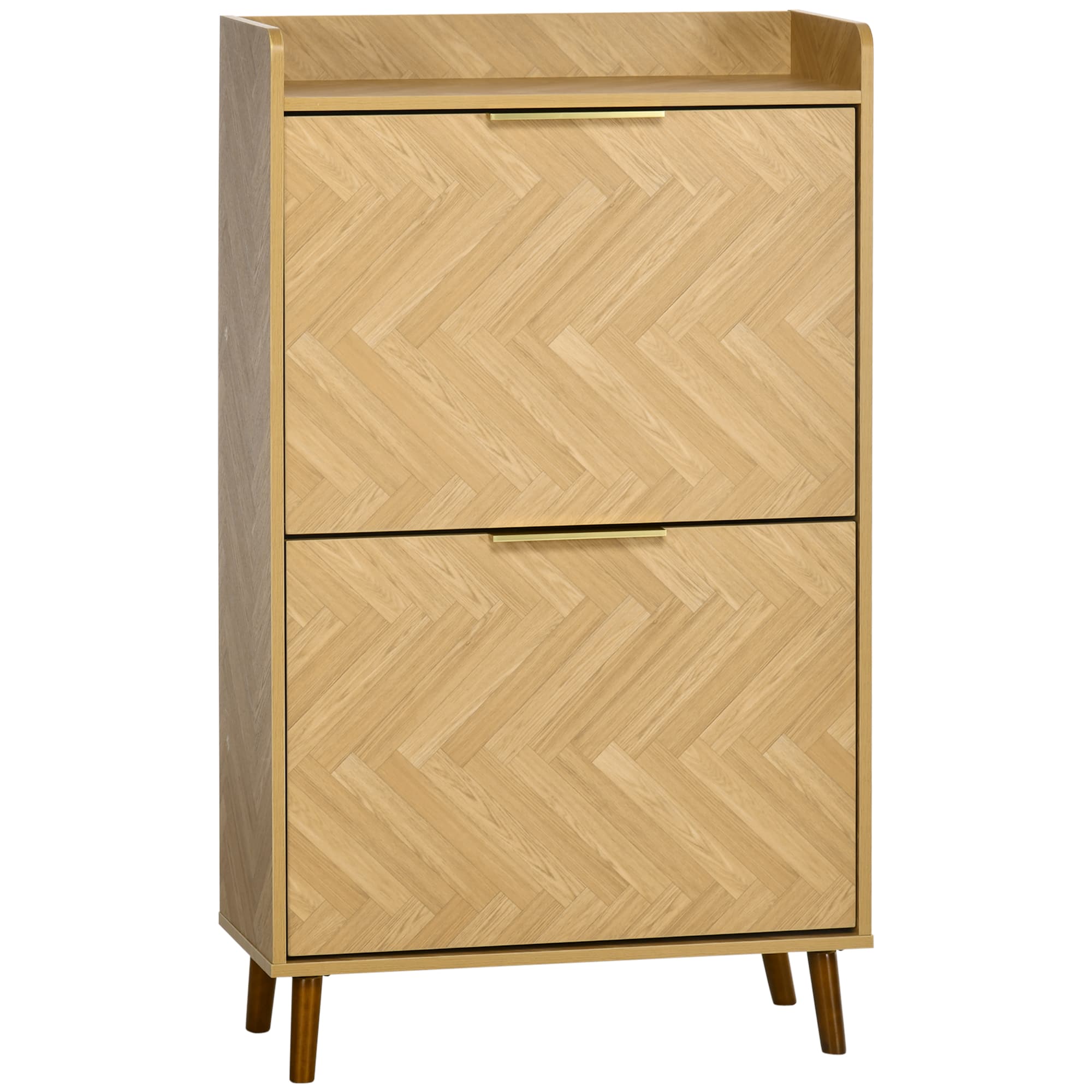 HOMCOM Meuble à chaussures meuble pour chaussures à 2 abattants capacité 12 paires pour petit entrée salon chambre 70 x 30 x 120 cm