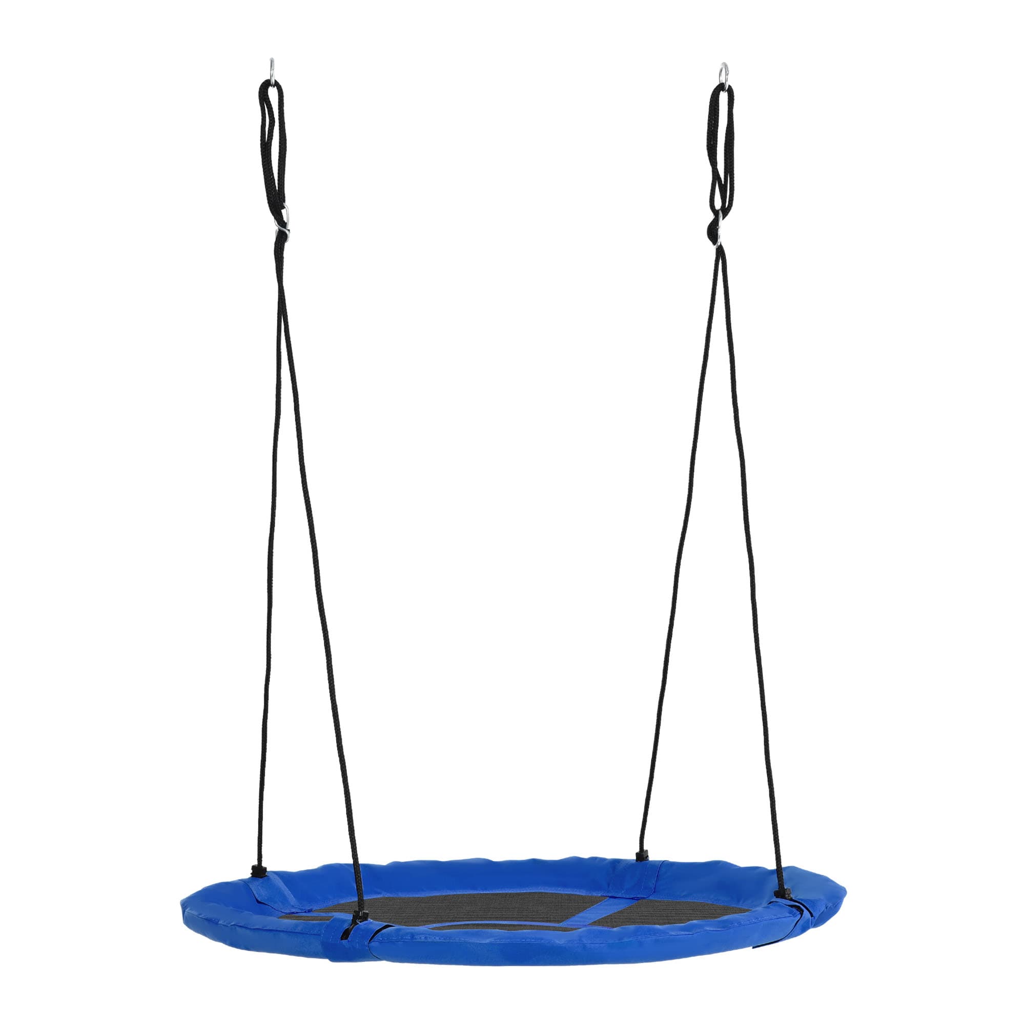 Outsunny Balançoire nid d'oiseau Ronde balançoire Panier Ø 110 cm 4 Anneaux Inclus métal époxy Oxford Haute densité Bleu